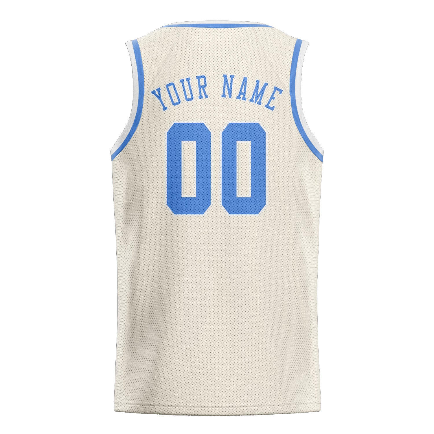 Custom Cream Light Blue Basketball Jersey