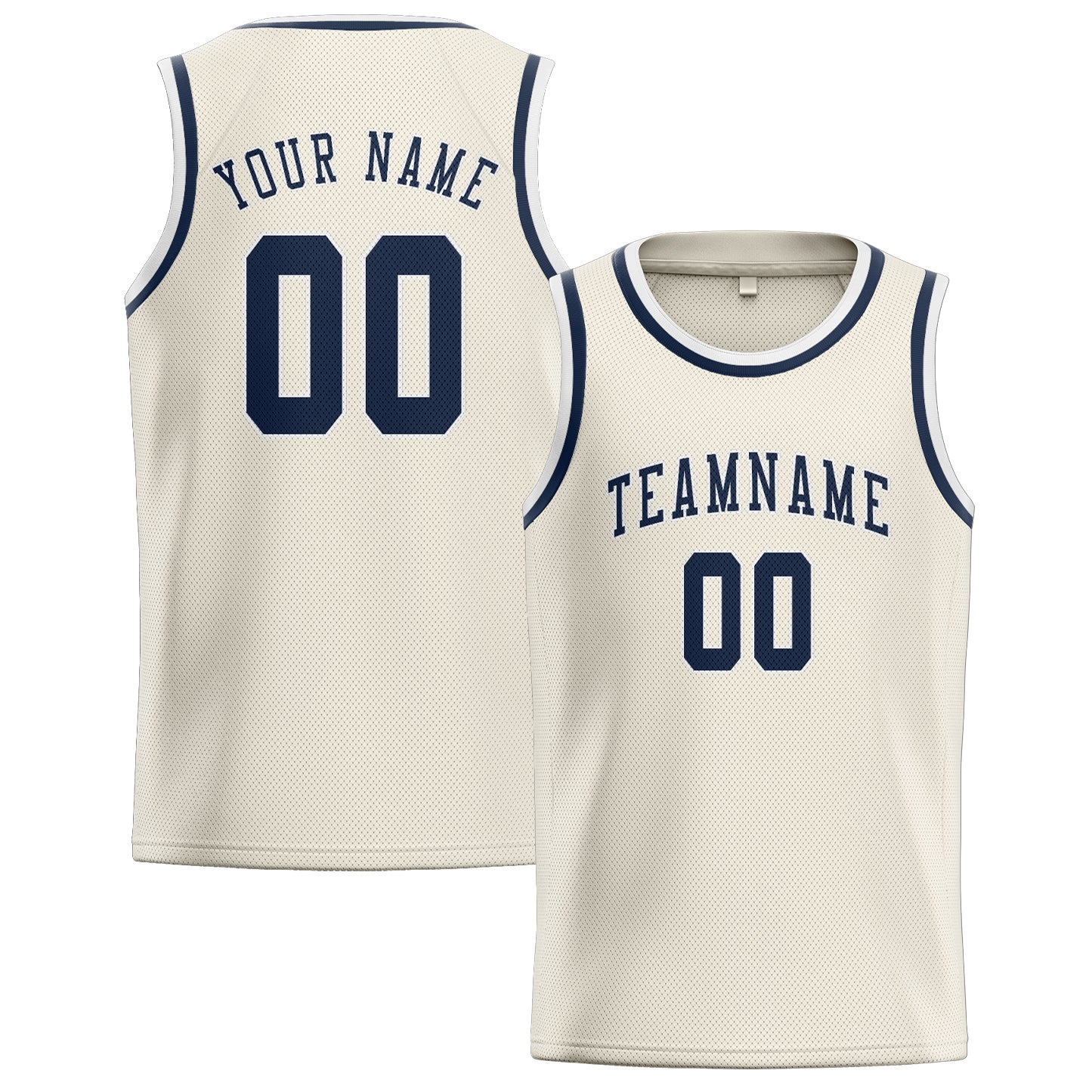 Custom Cream Blue Basketball Jersey