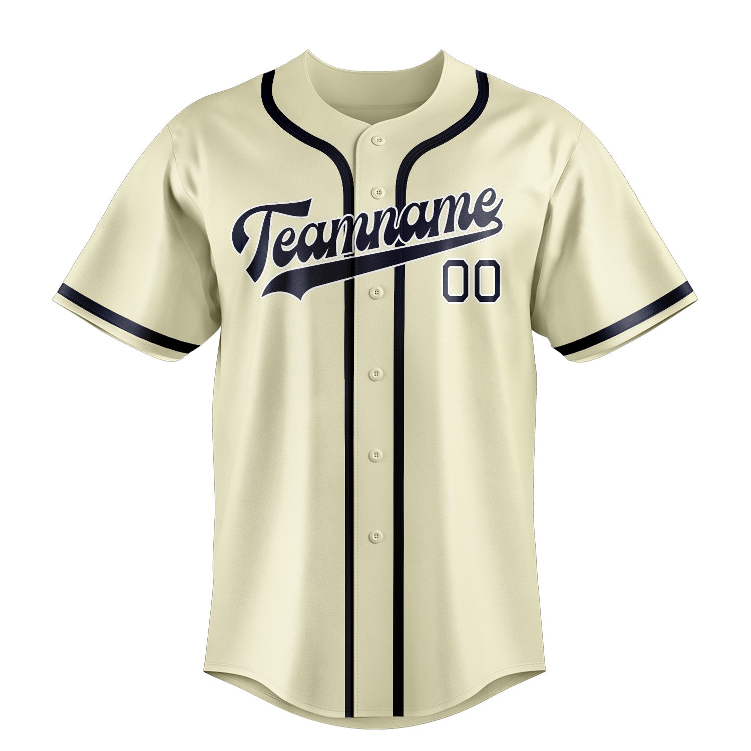 Custom Cream Navy Baseball Jersey