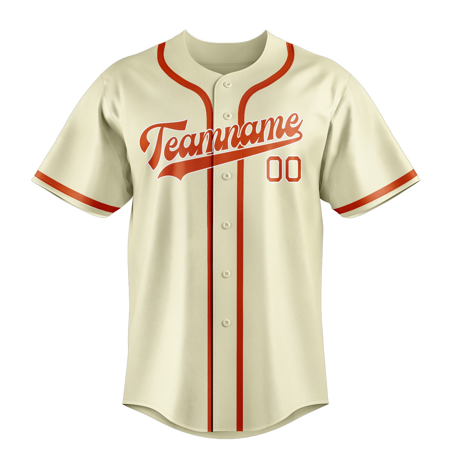 Custom Cream Orange Red Baseball Jersey