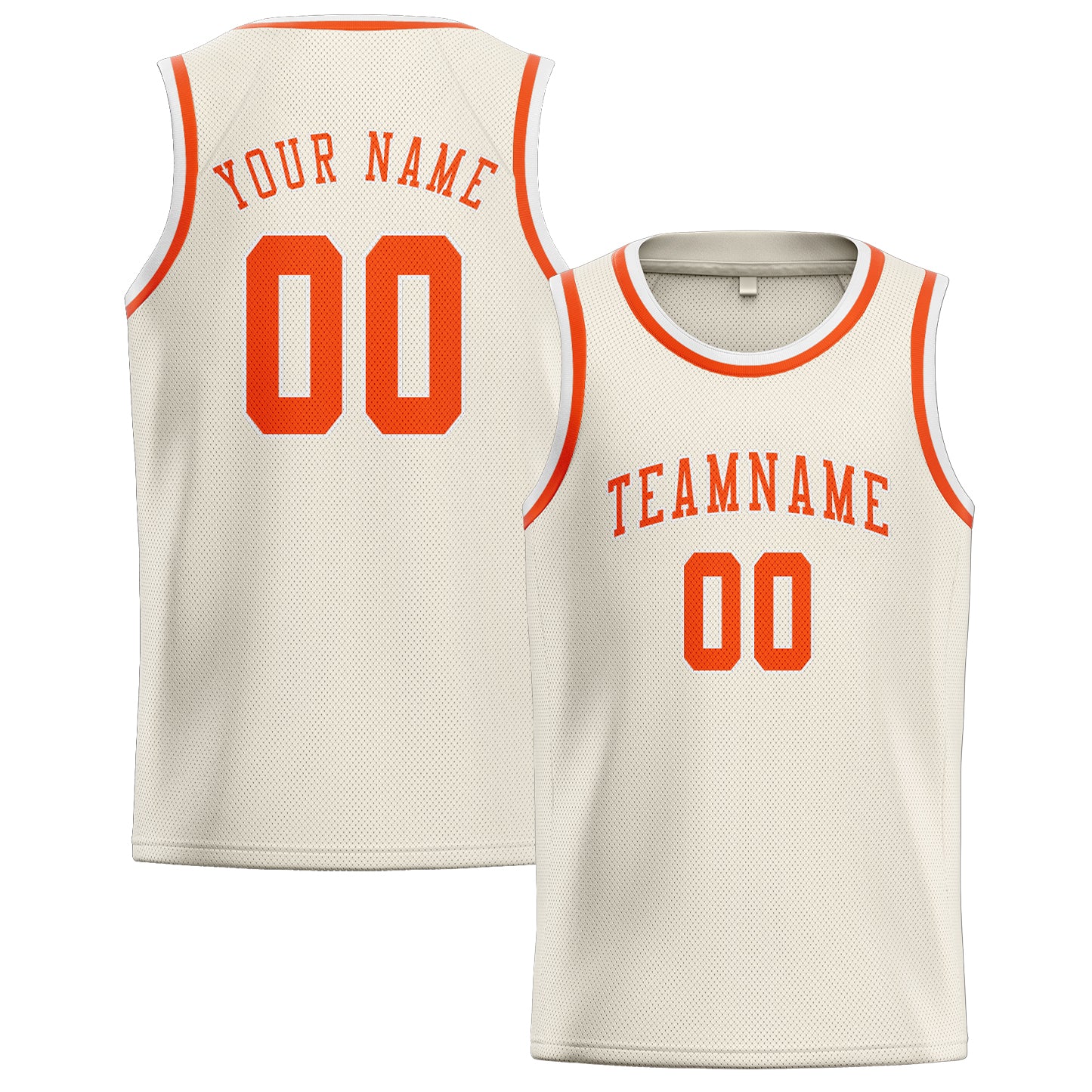 Custom Cream Orange Red Basketball Jersey
