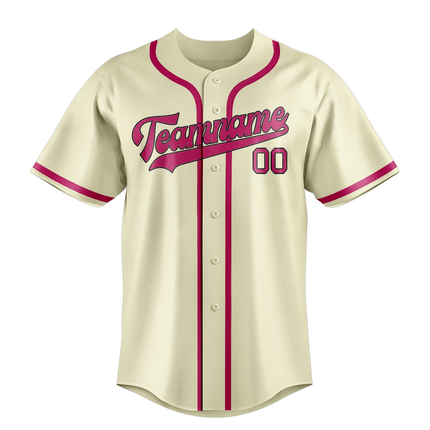 Custom Cream Pink Baseball Jersey