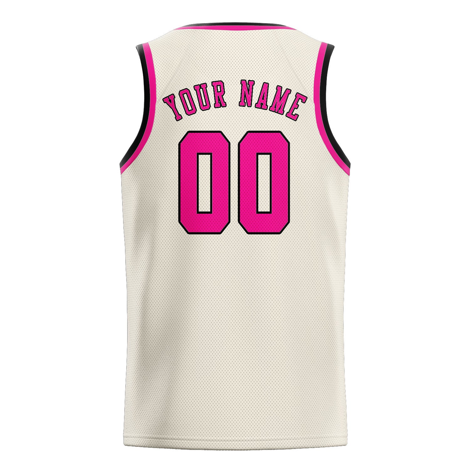 Custom Cream Pink Basketball Jersey