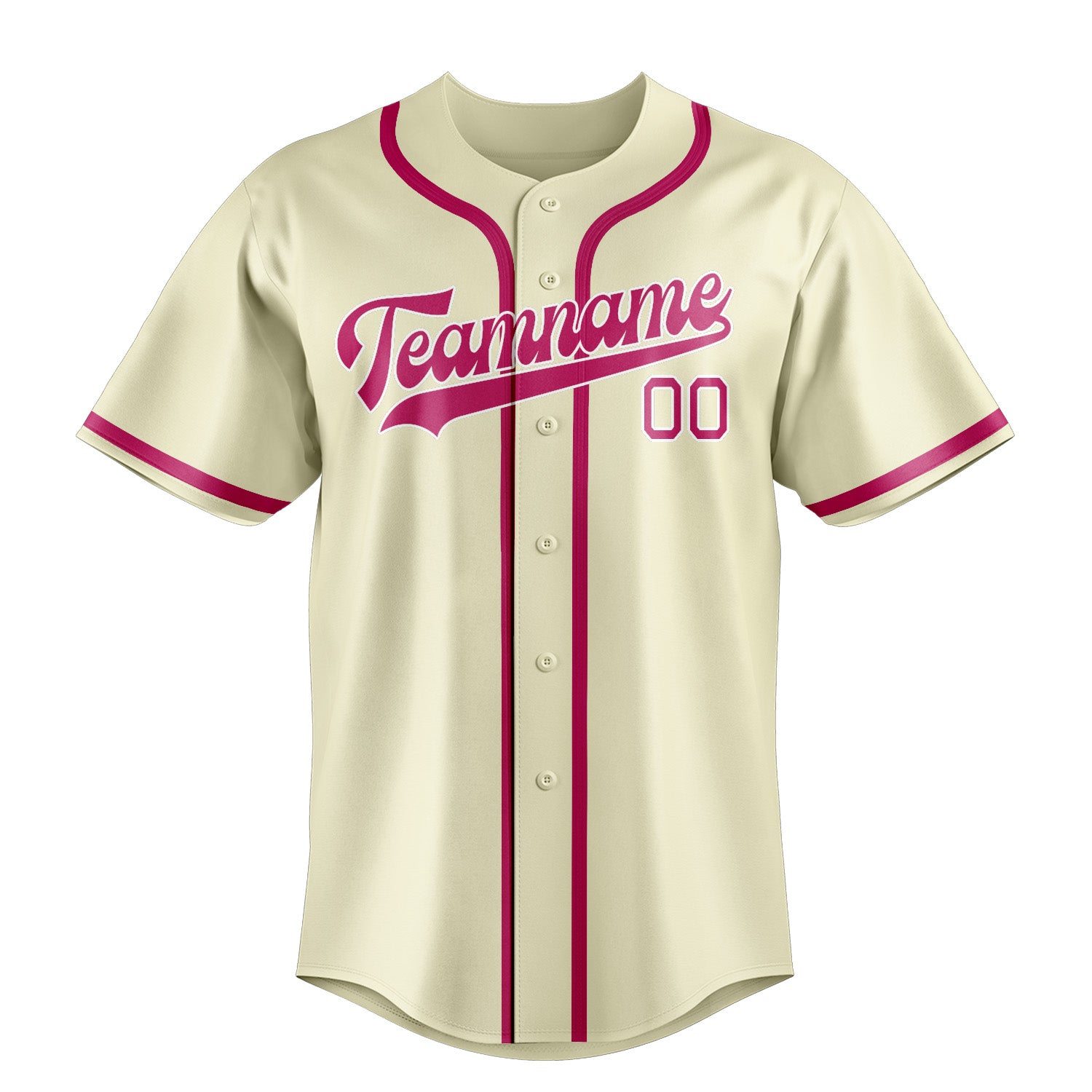 Custom Cream Pink Baseball Jersey