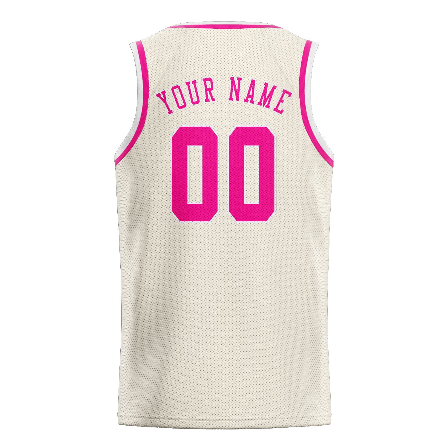 Custom Cream Pink Basketball Jersey