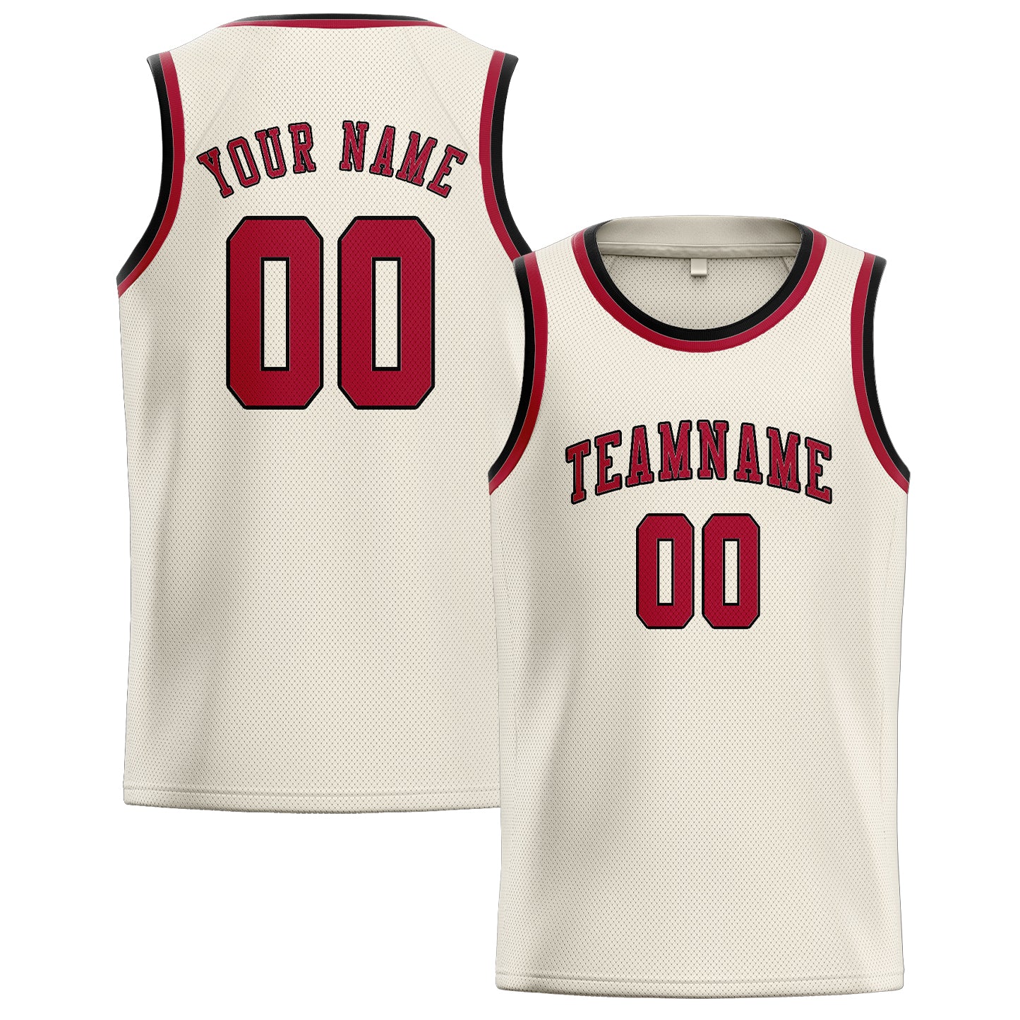 Custom Cream Red Basketball Jersey