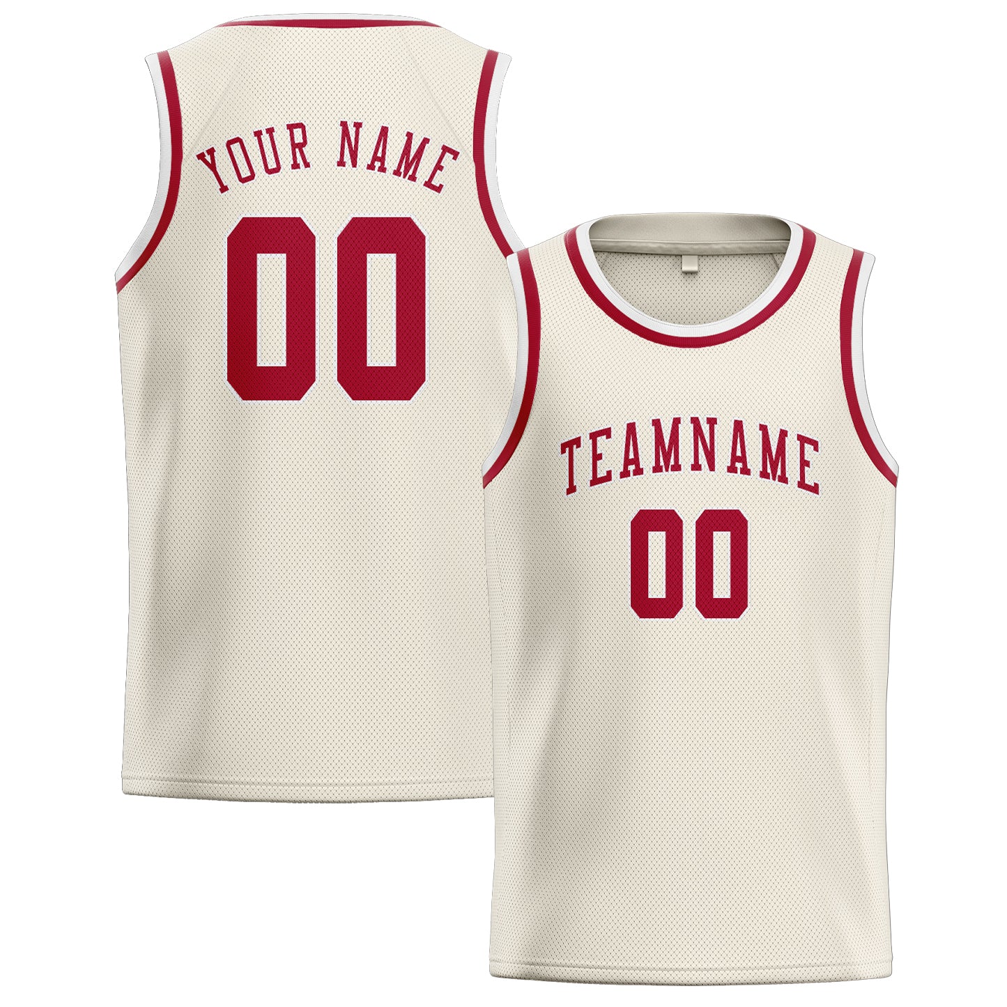 Custom Cream Red Basketball Jersey