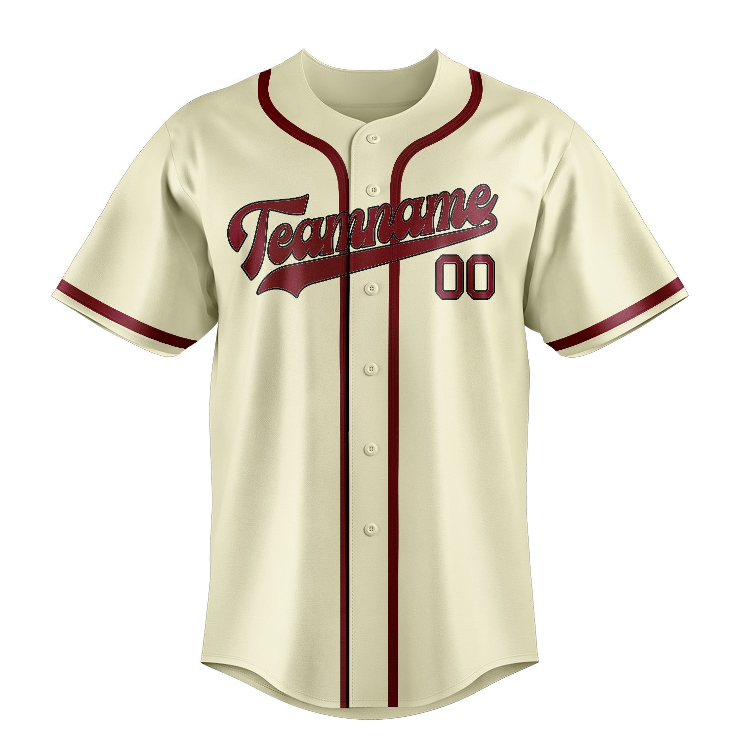 Custom Cream Crimson Red Baseball Jersey
