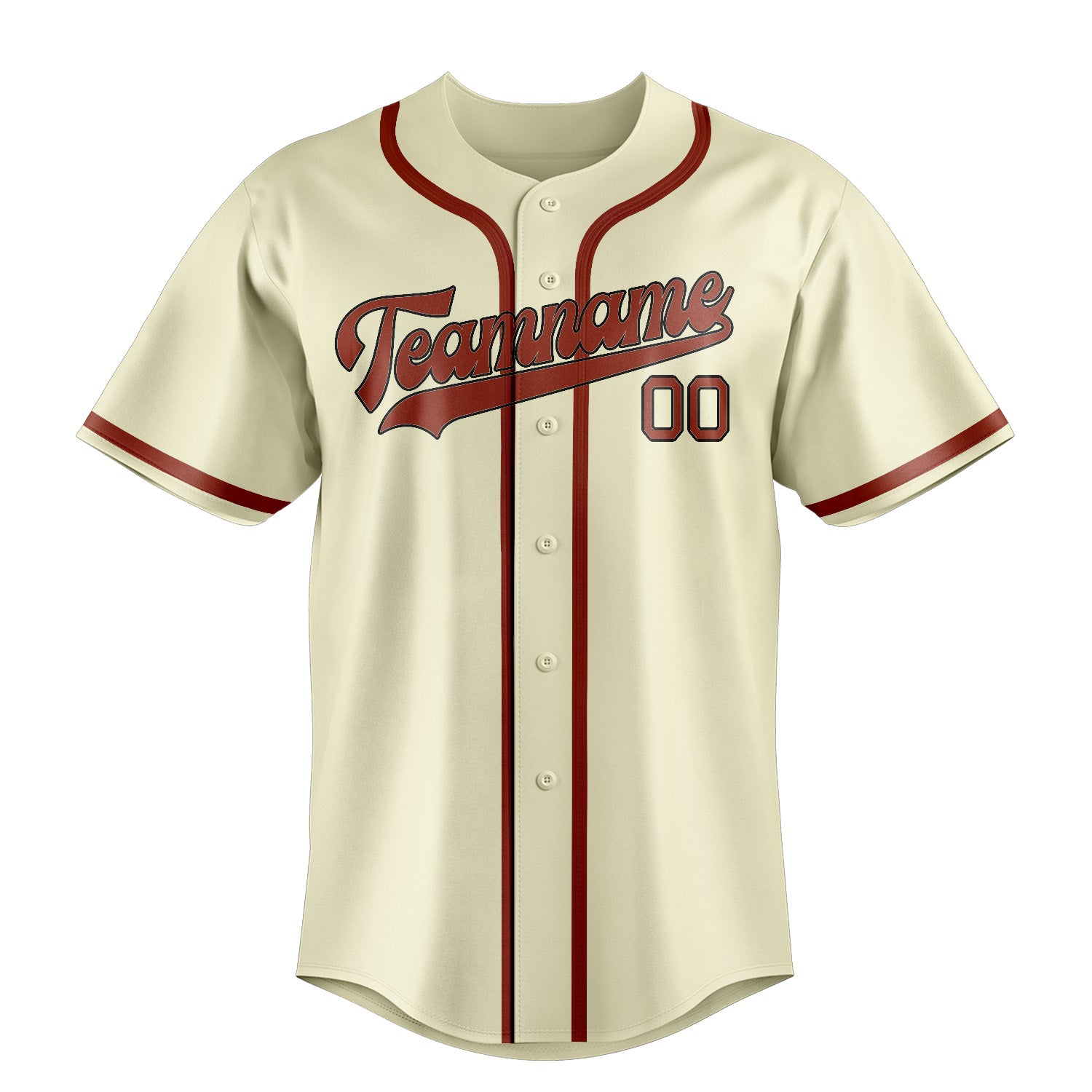 Custom Cream Coral Red Baseball Jersey