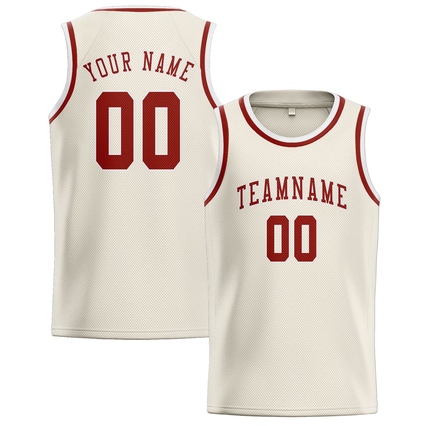 Custom Cream Coral Red Basketball Jersey