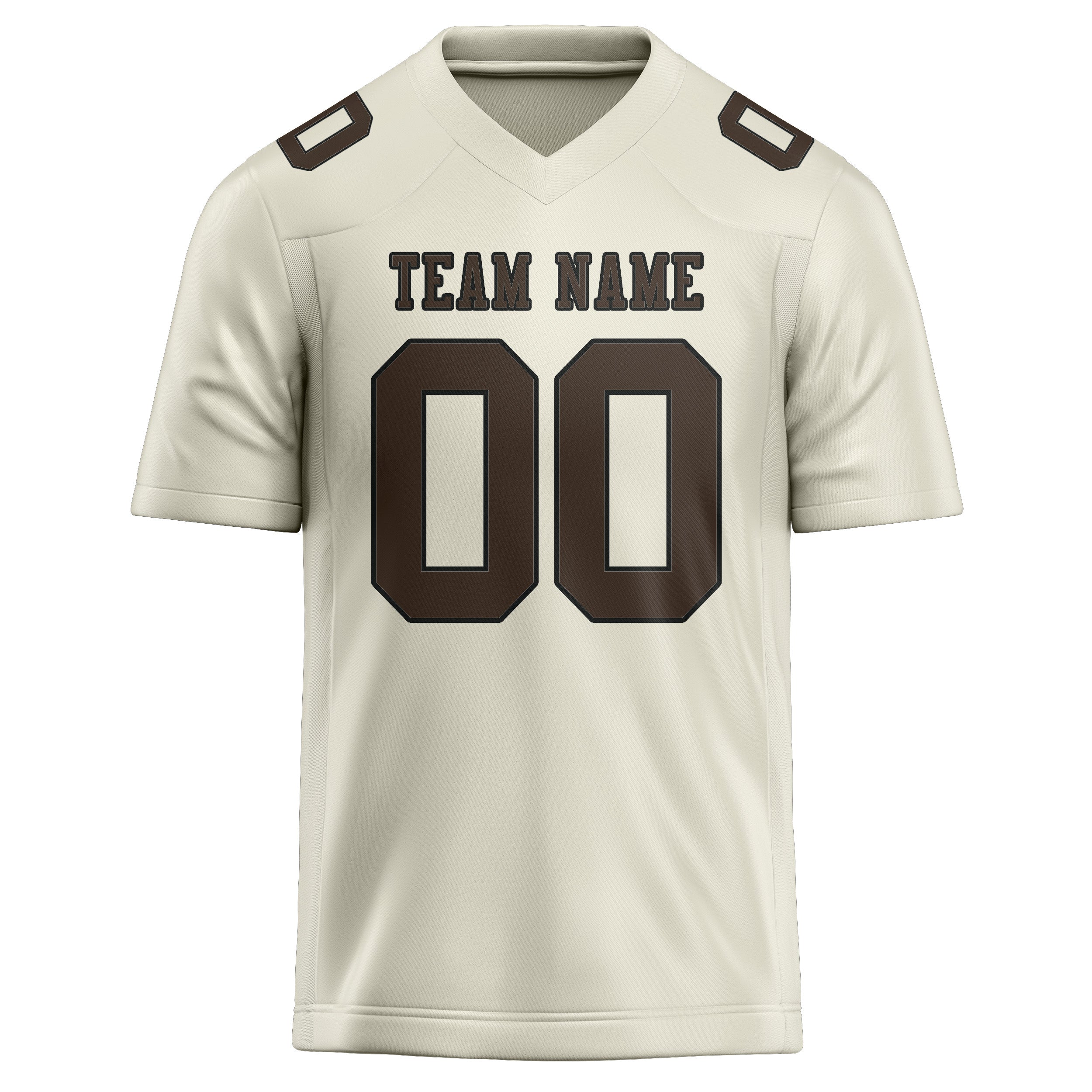 Custom Cream Brown Football Jersey