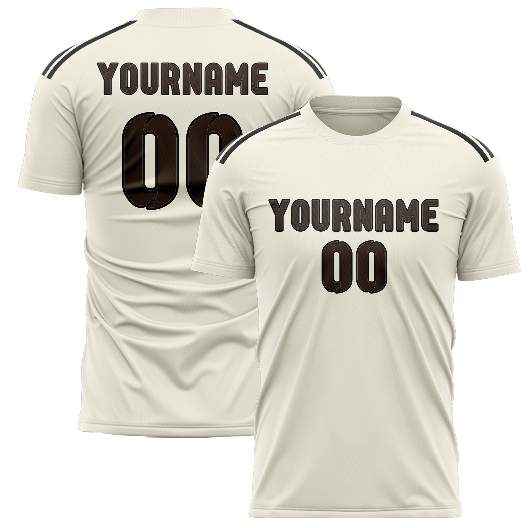 Custom Cream Brown Soccer Jersey
