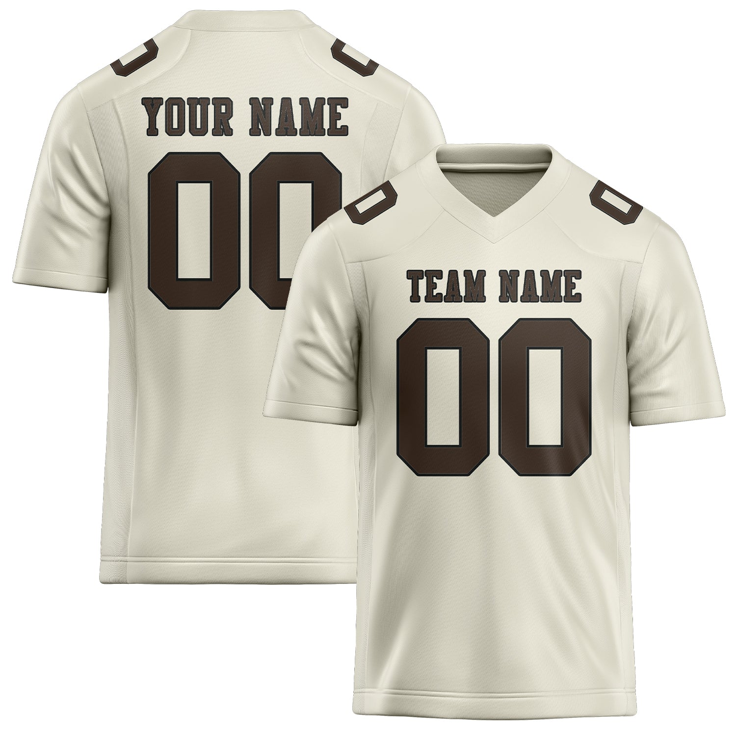 Custom Cream Brown Football Jersey