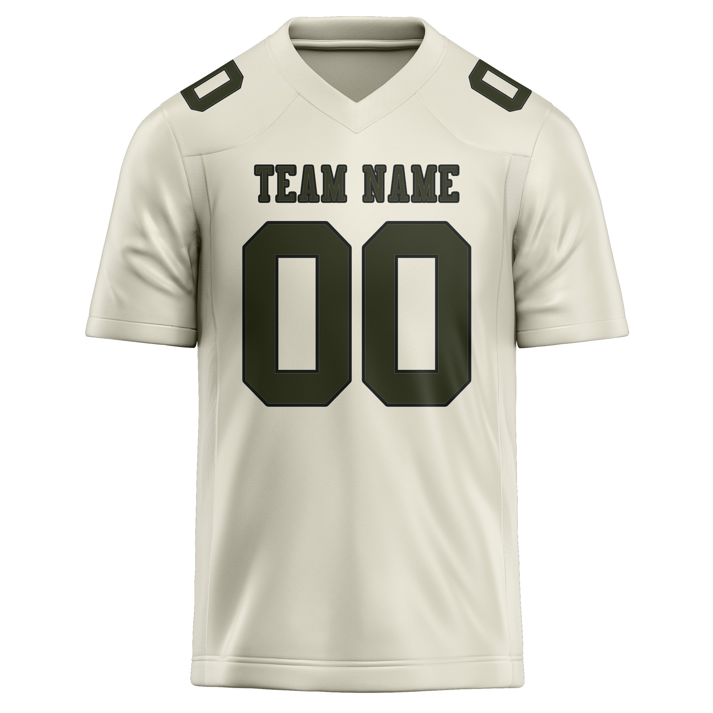 Custom Cream Olive Football Jersey