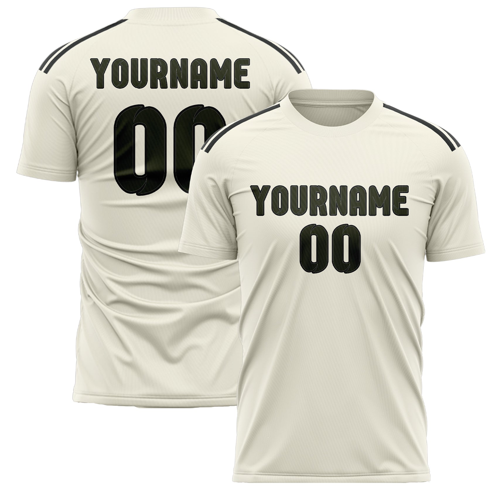 Custom Cream Olive Soccer Jersey