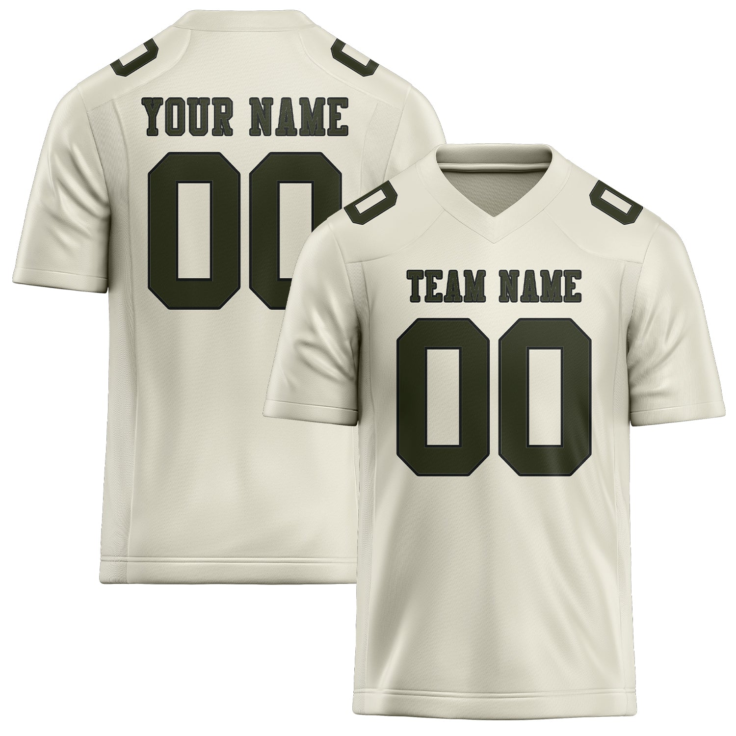 Custom Cream Olive Football Jersey
