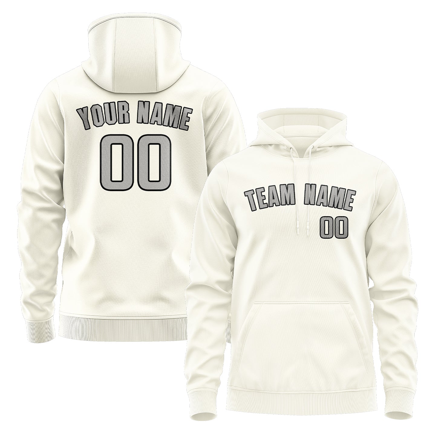 Custom Cream Gray Hoodie
