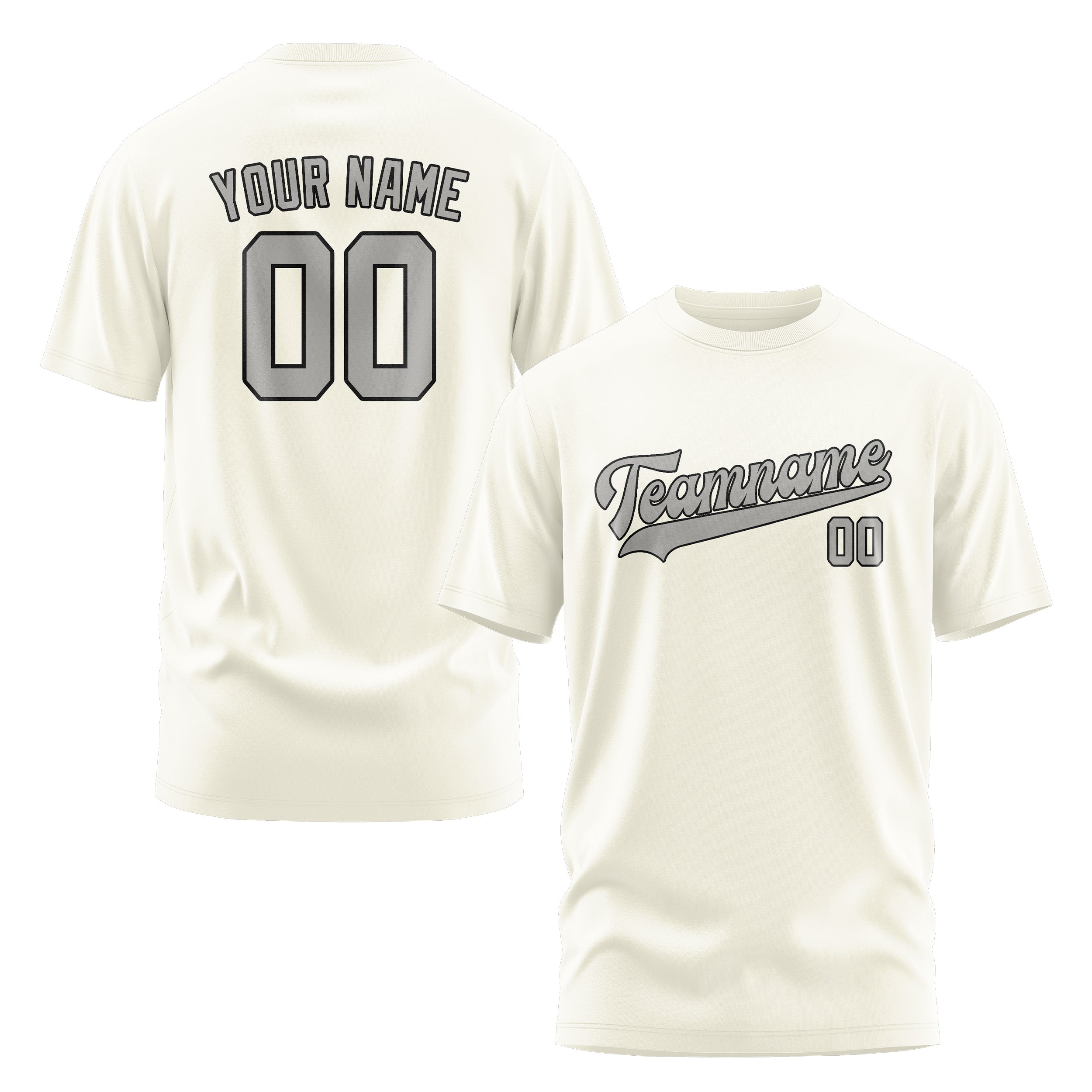 Custom Cream Gray T-Shirt