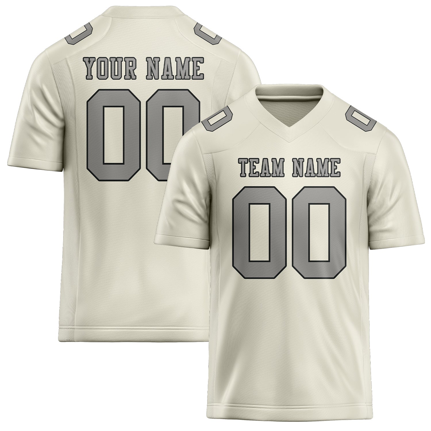 Custom Cream Gray Football Jersey