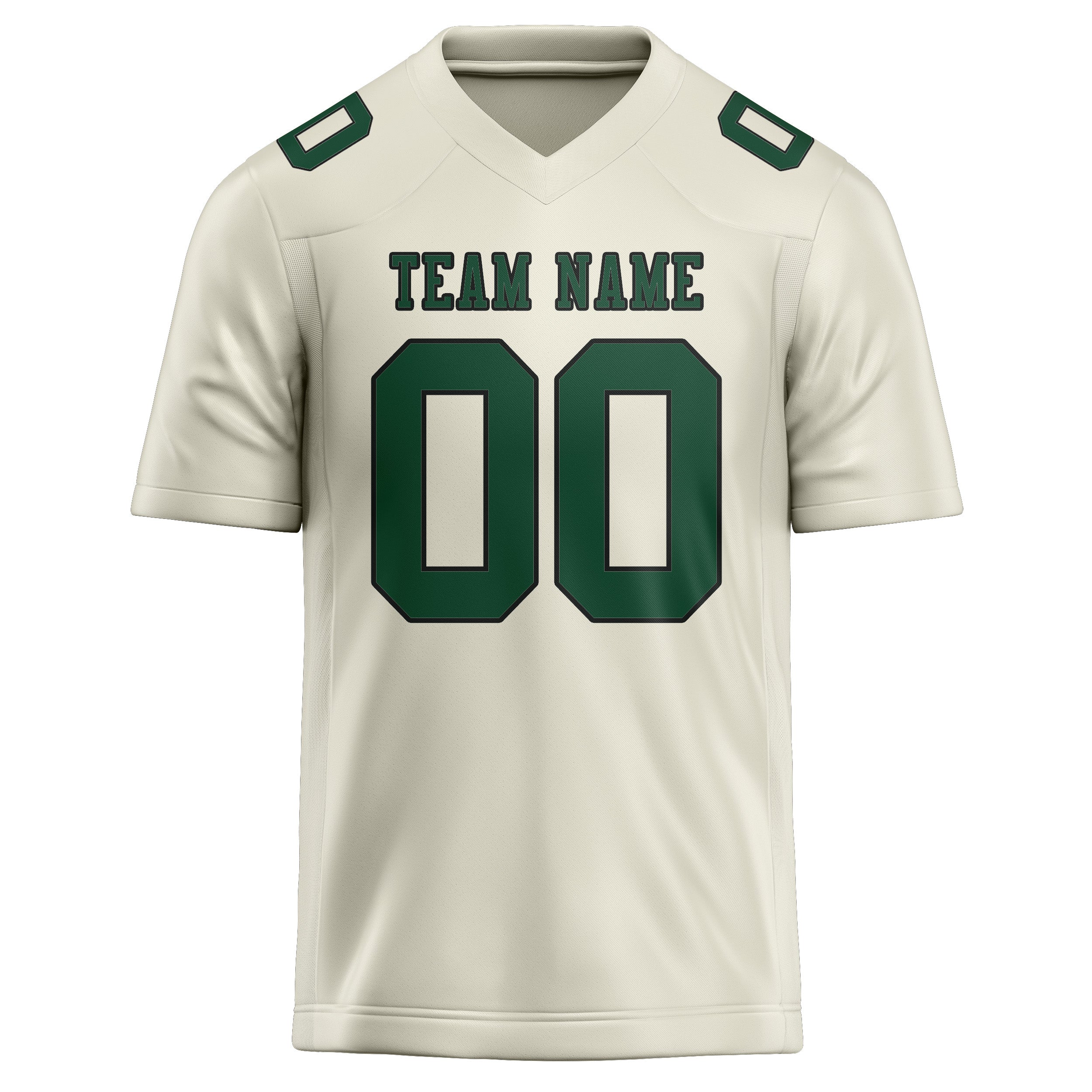 Custom Cream Green Football Jersey