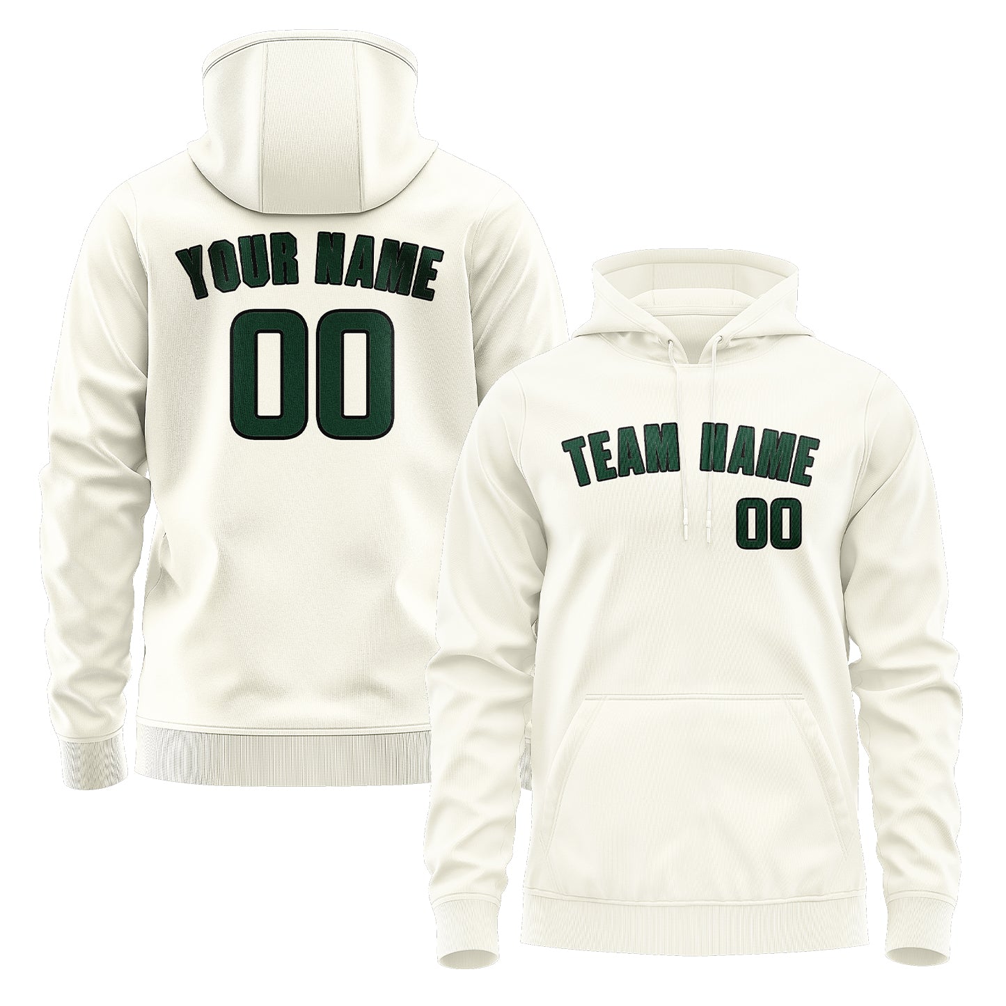 Custom Cream Green Hoodie