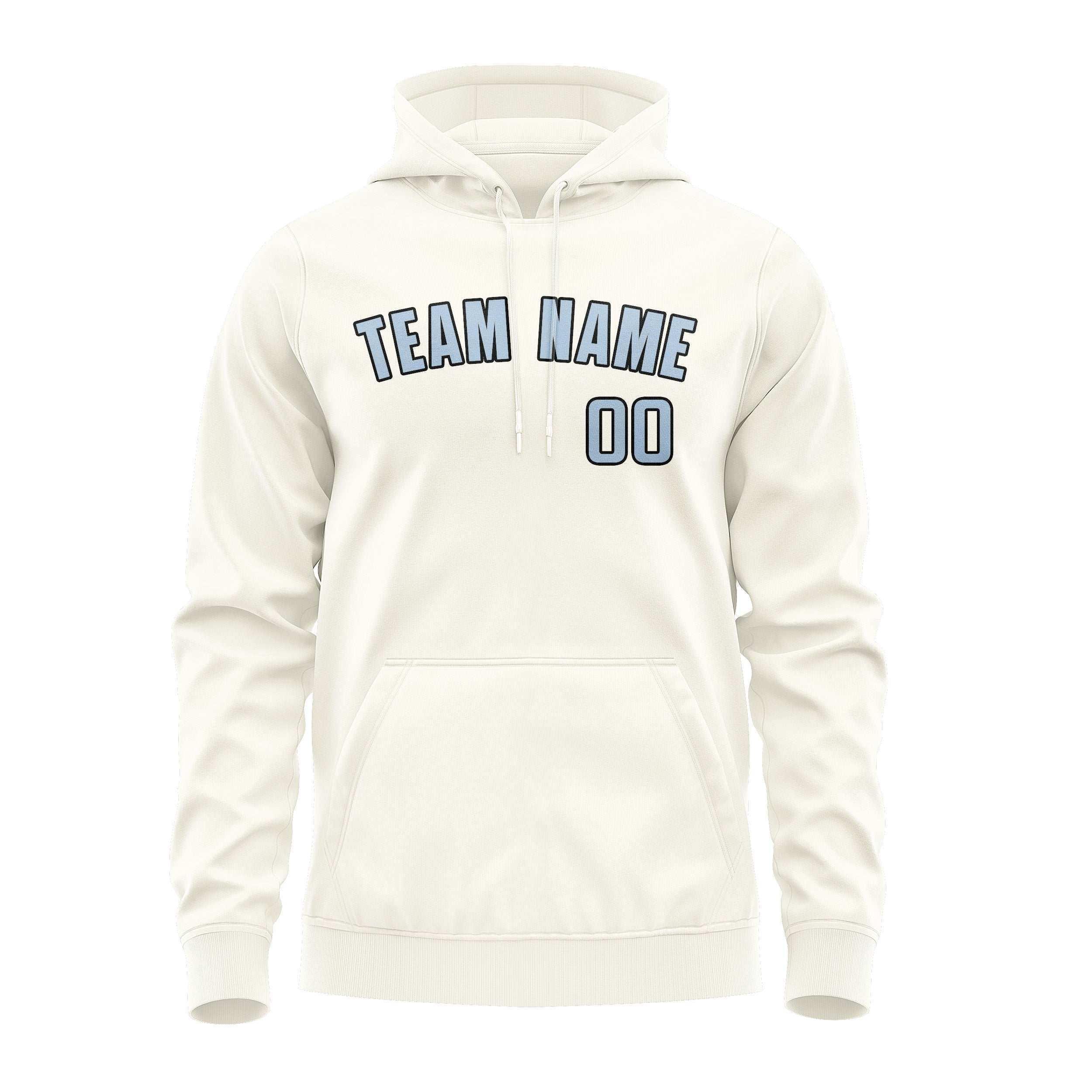 Custom Cream Light Blue Hoodie