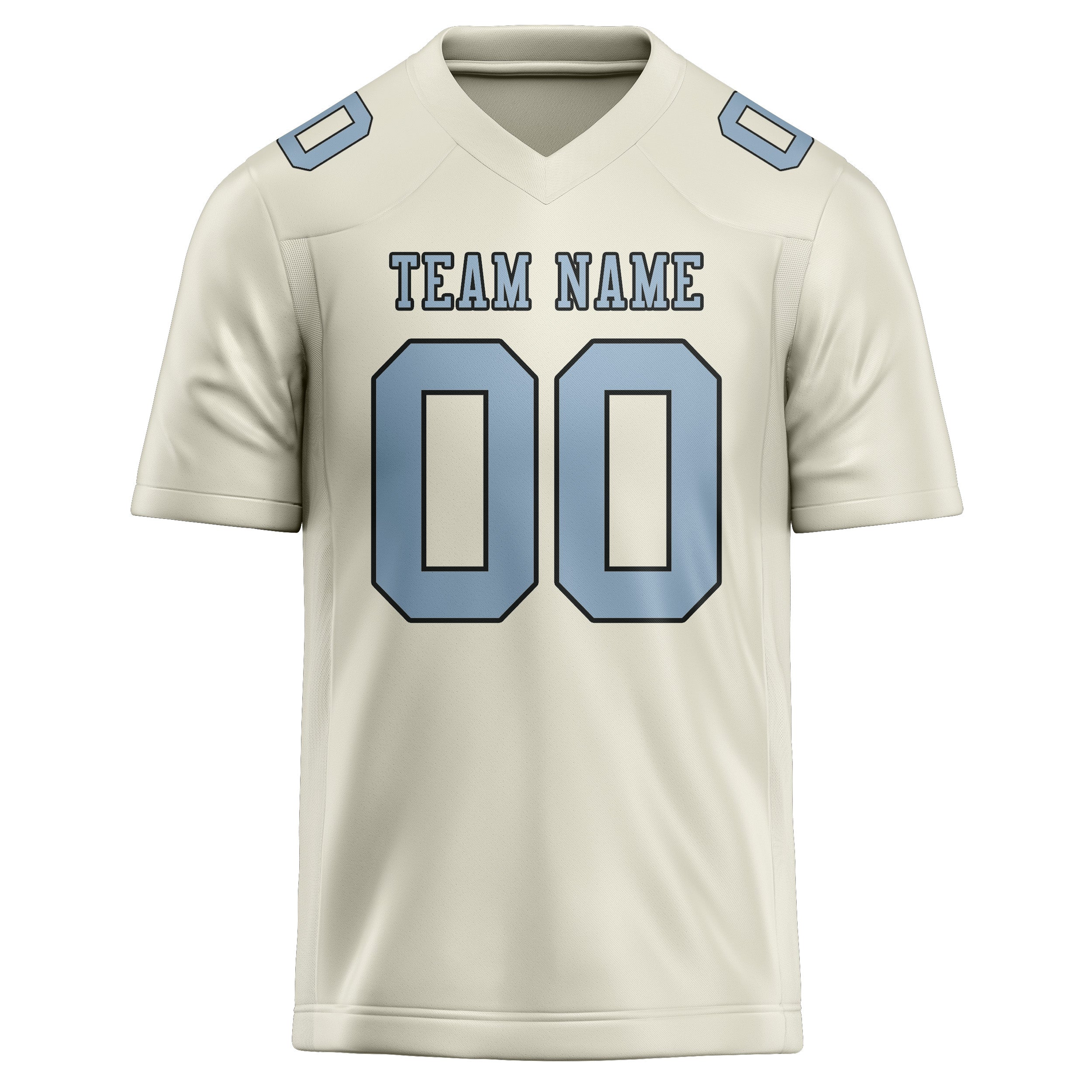 Custom Cream Light Blue Football Jersey