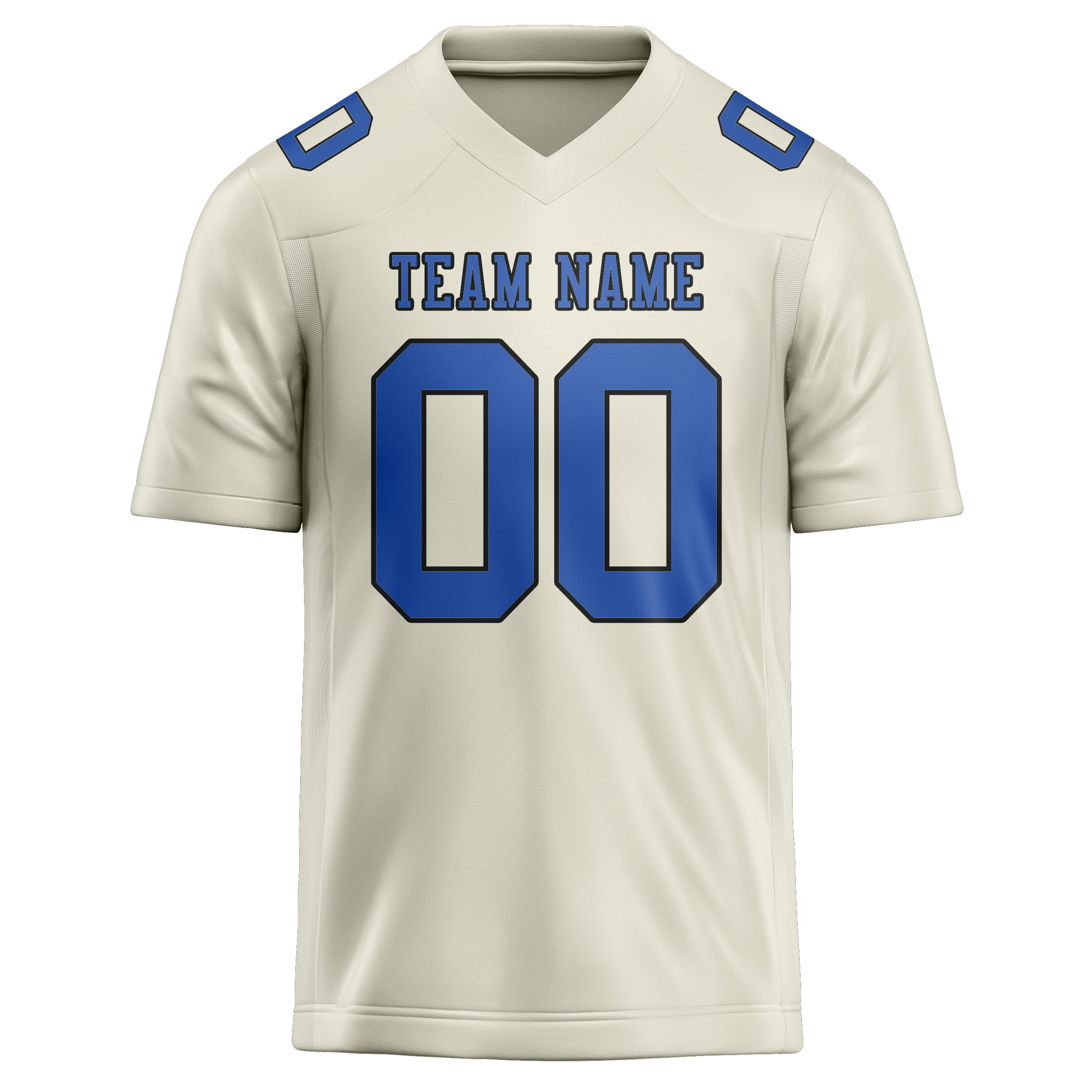 Custom Cream Sky Blue Football Jersey