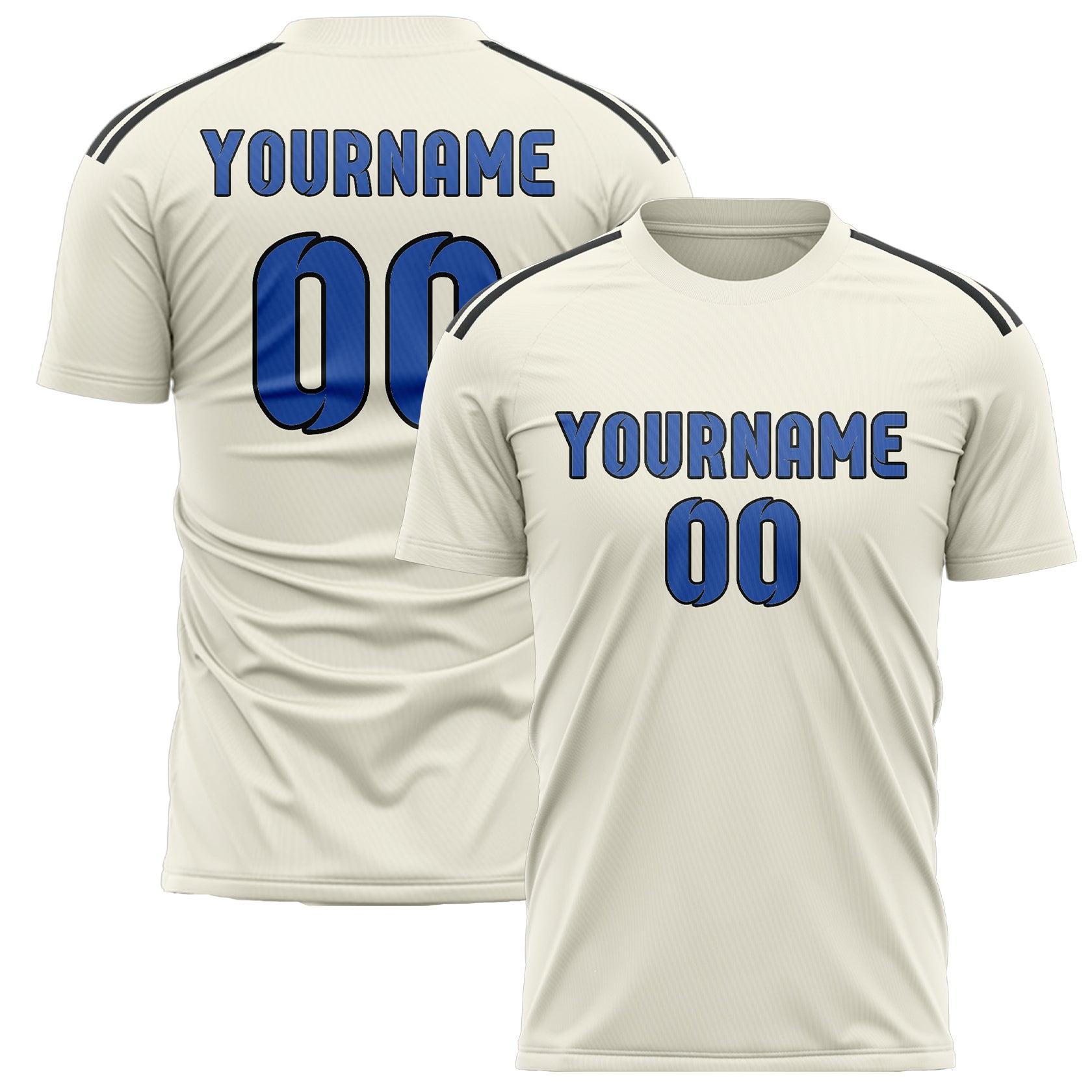Custom Cream Sky Blue Soccer Jersey