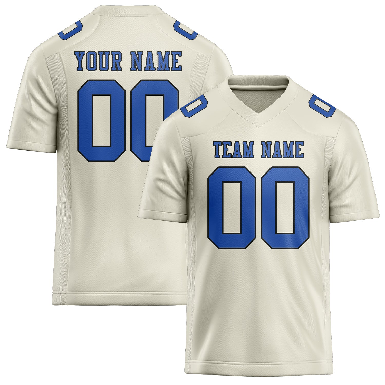 Custom Cream Sky Blue Football Jersey