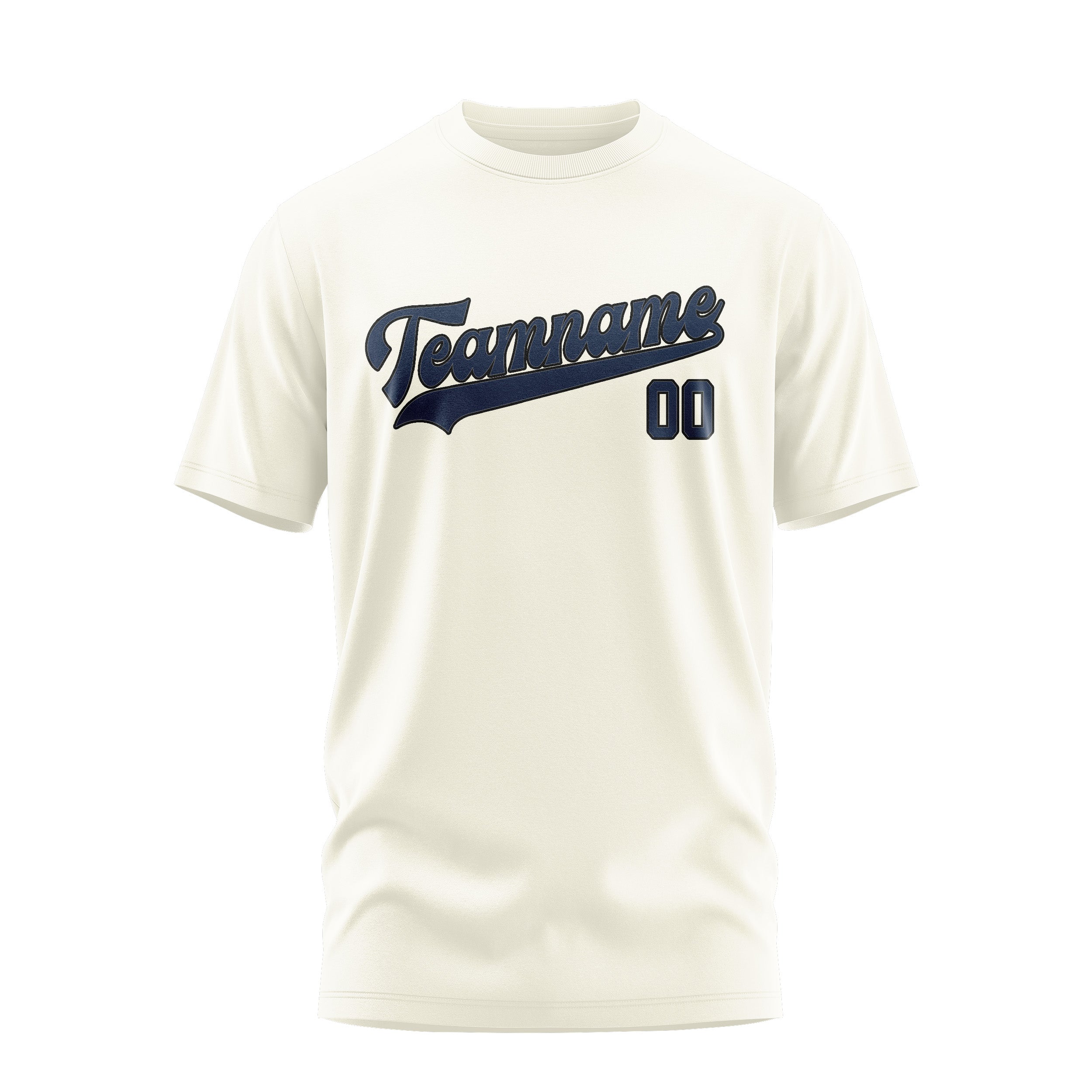 Custom Cream Blue T-Shirt