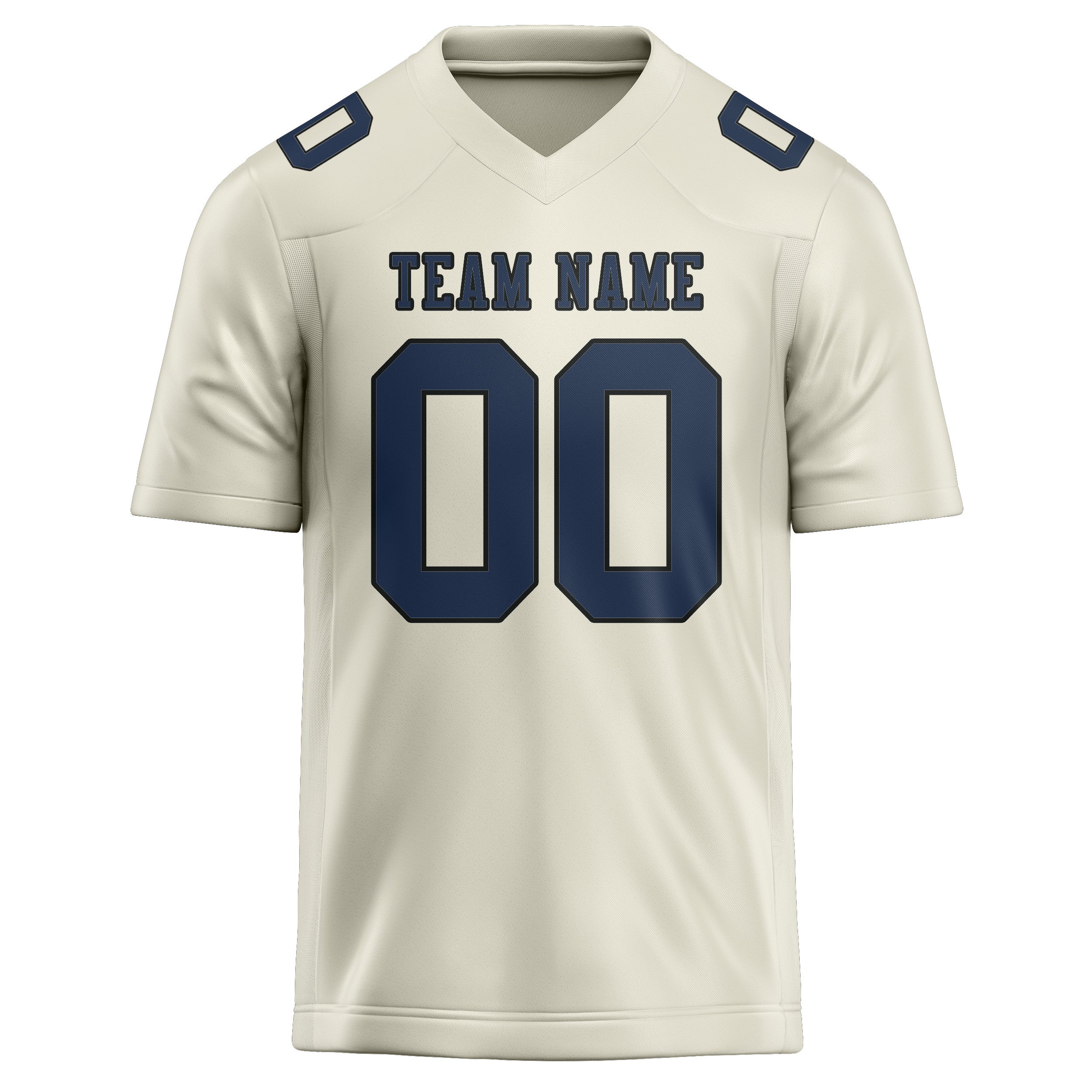 Custom Cream Blue Football Jersey