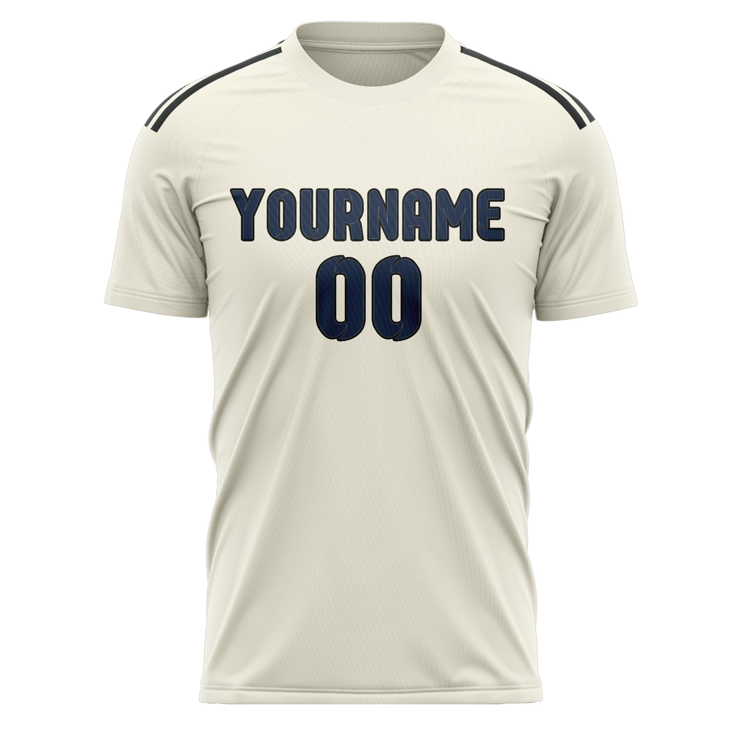 Custom Cream Blue Soccer Jersey
