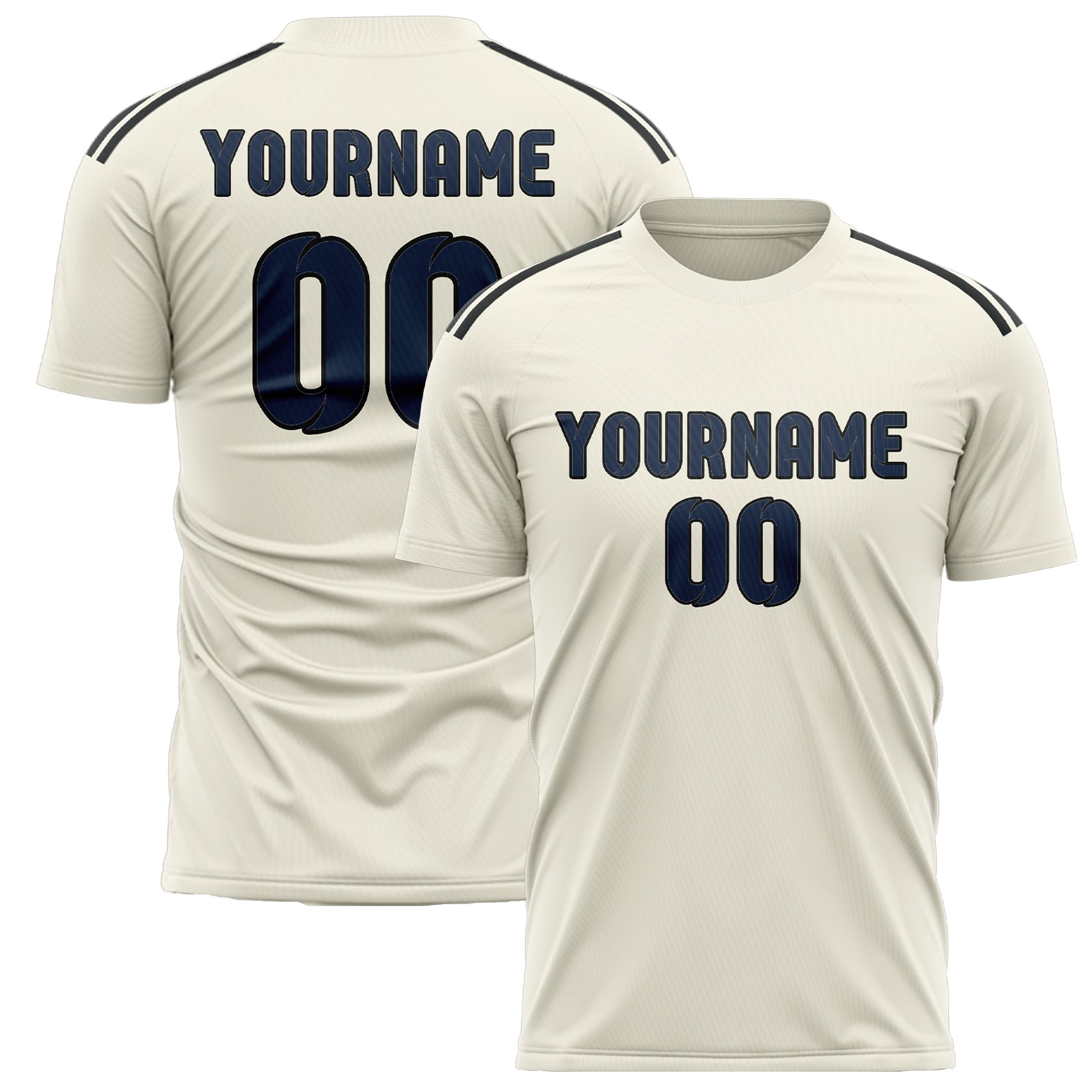 Custom Cream Blue Soccer Jersey