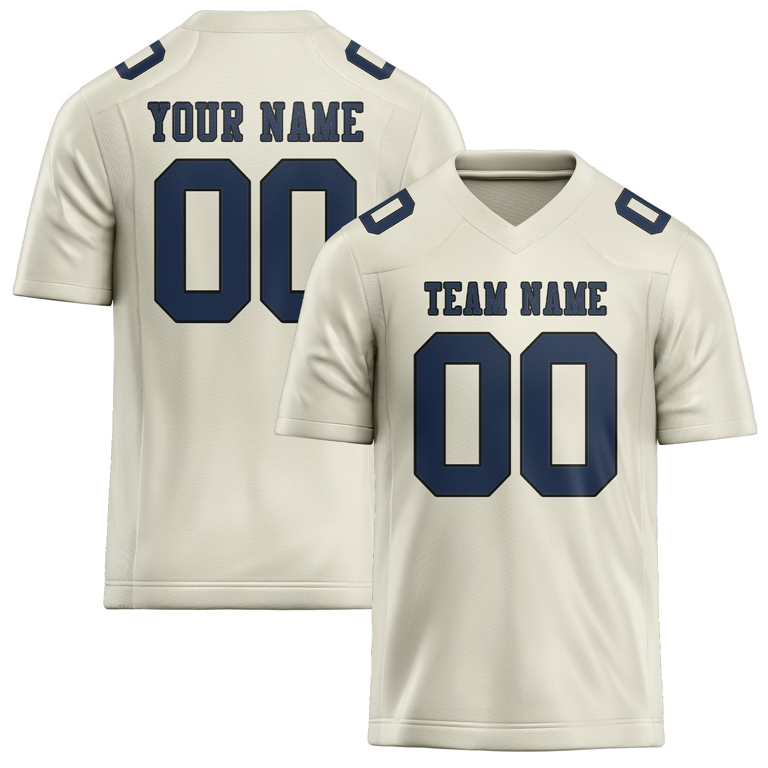 Custom Cream Blue Football Jersey