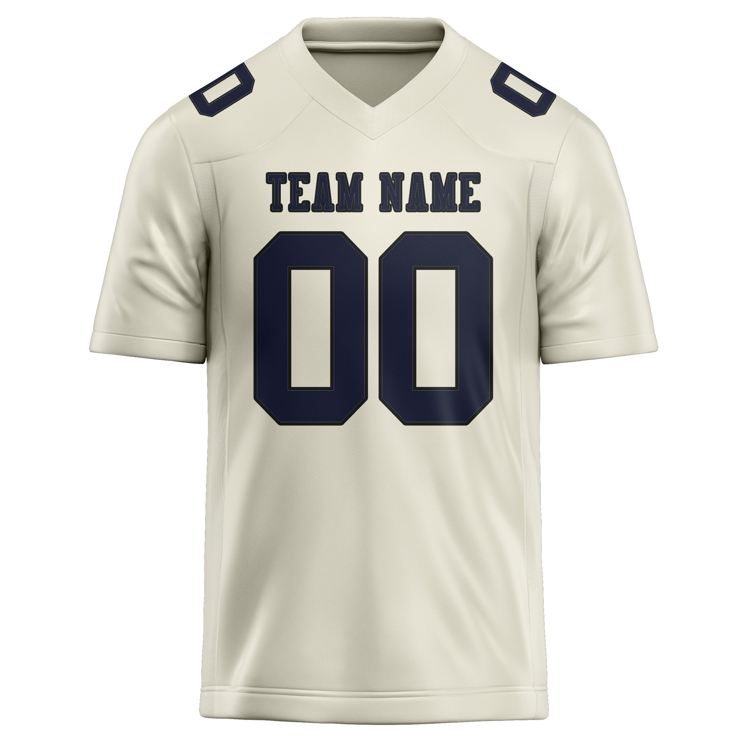 Custom Cream Navy Football Jersey