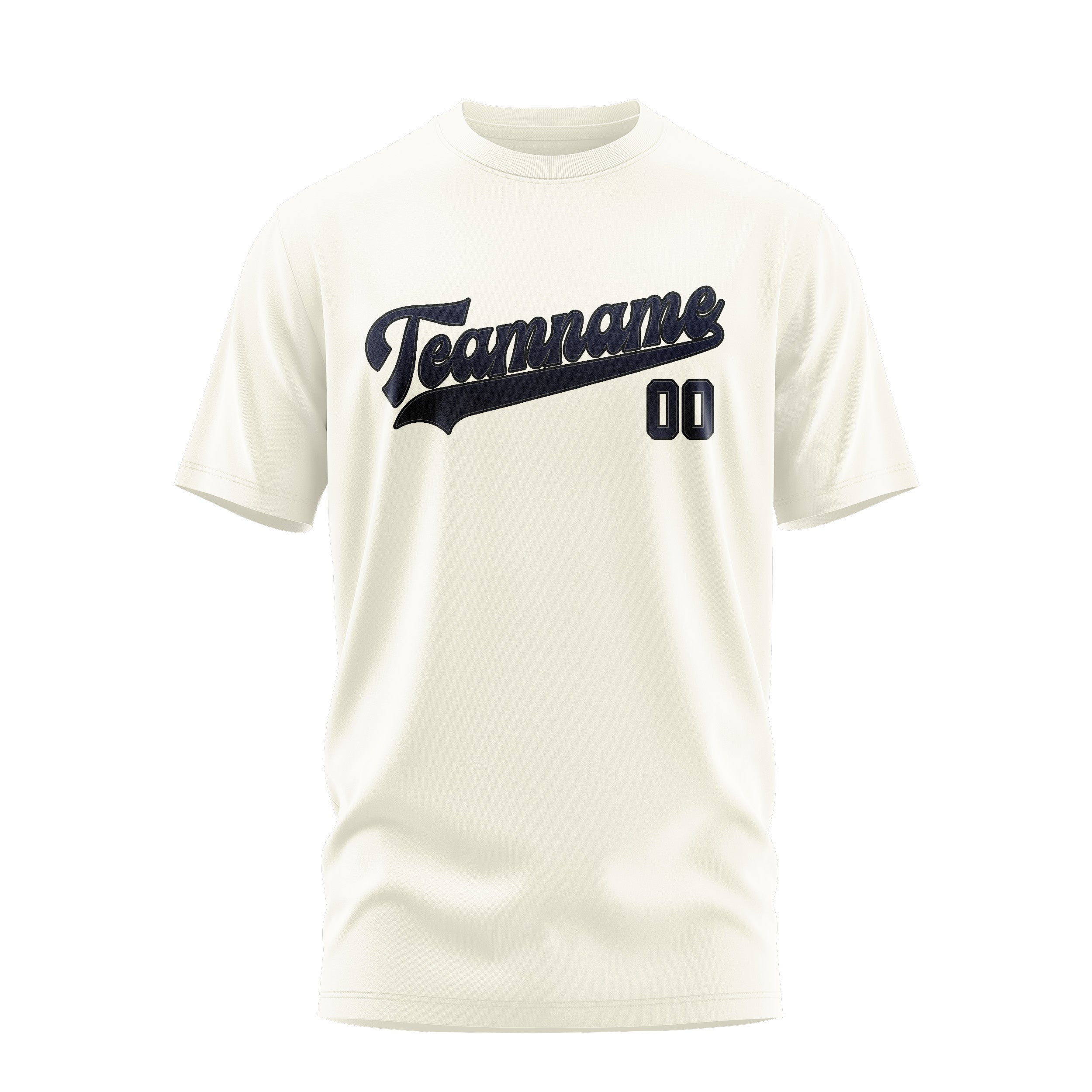 Custom Cream Navy T-Shirt