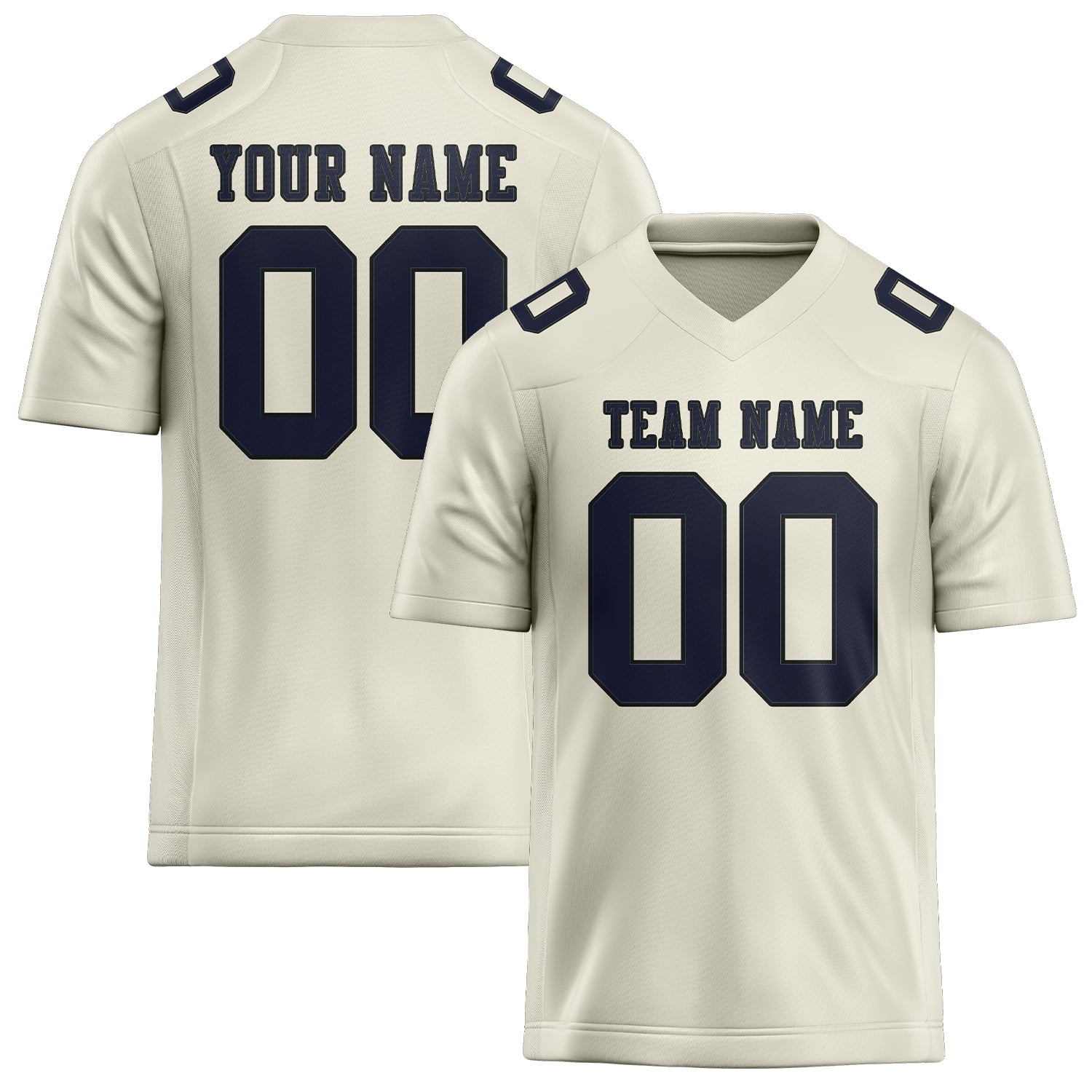 Custom Cream Navy Football Jersey
