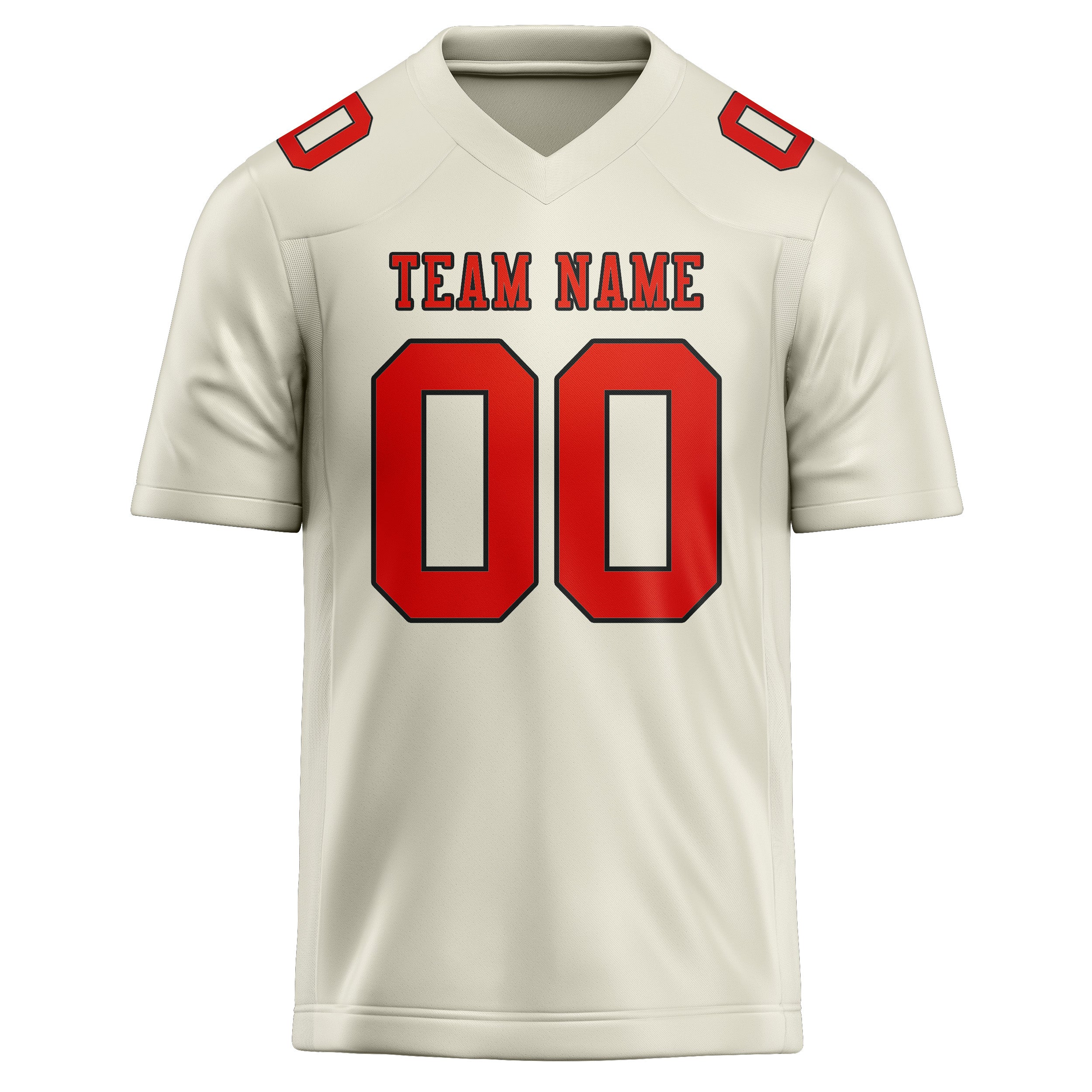 Custom Cream Orange Red Football Jersey