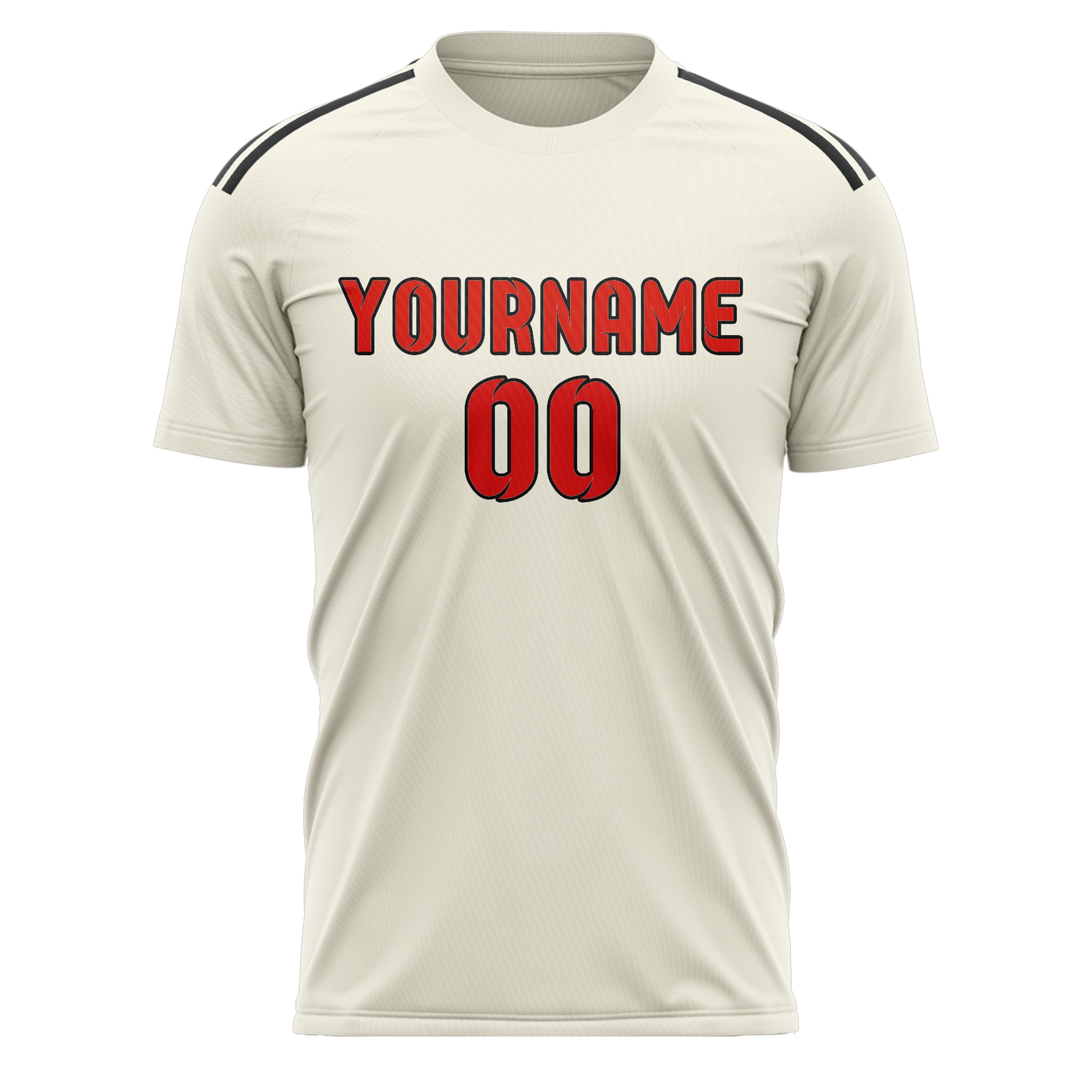 Custom Cream Orange Red Soccer Jersey