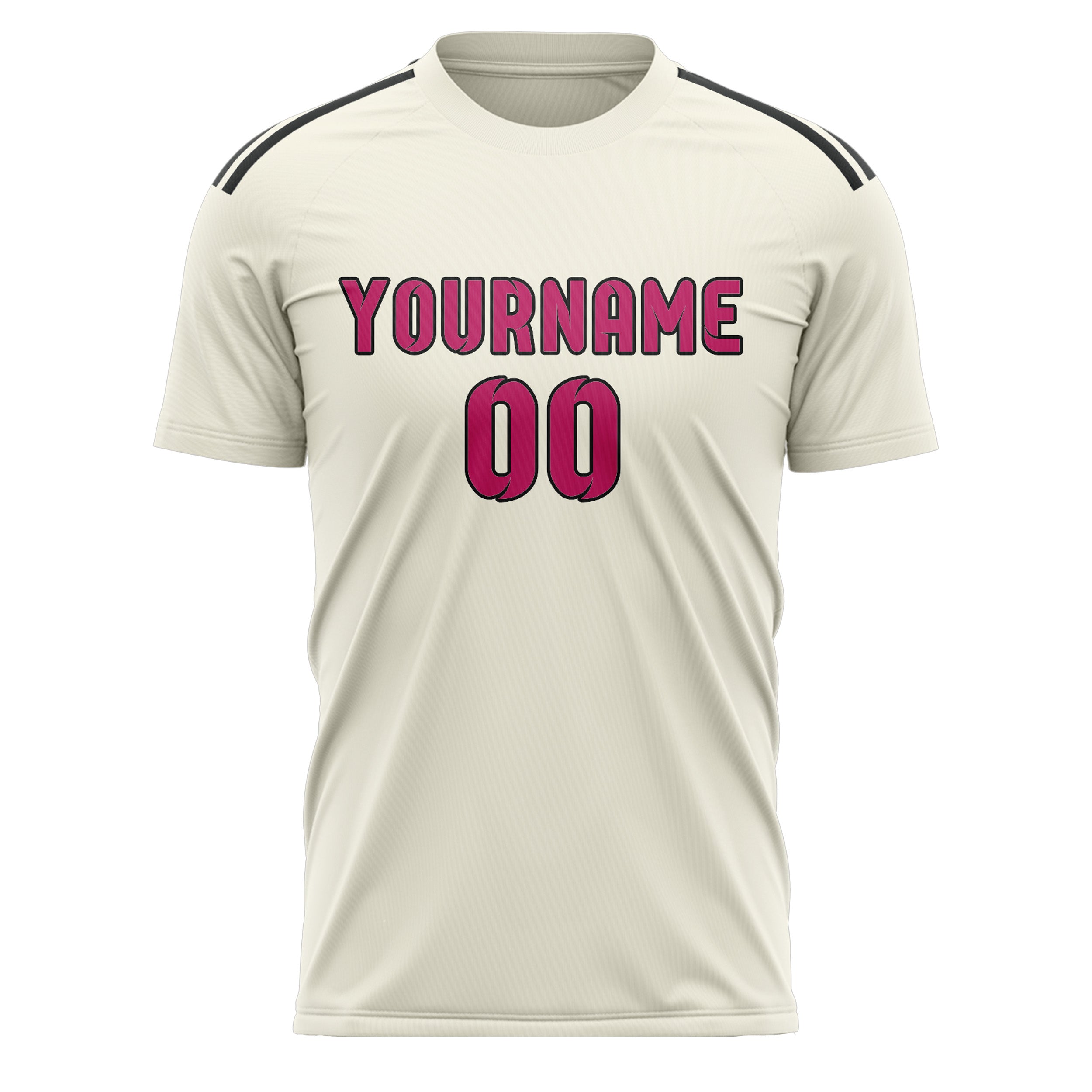 Custom Cream Pink Soccer Jersey