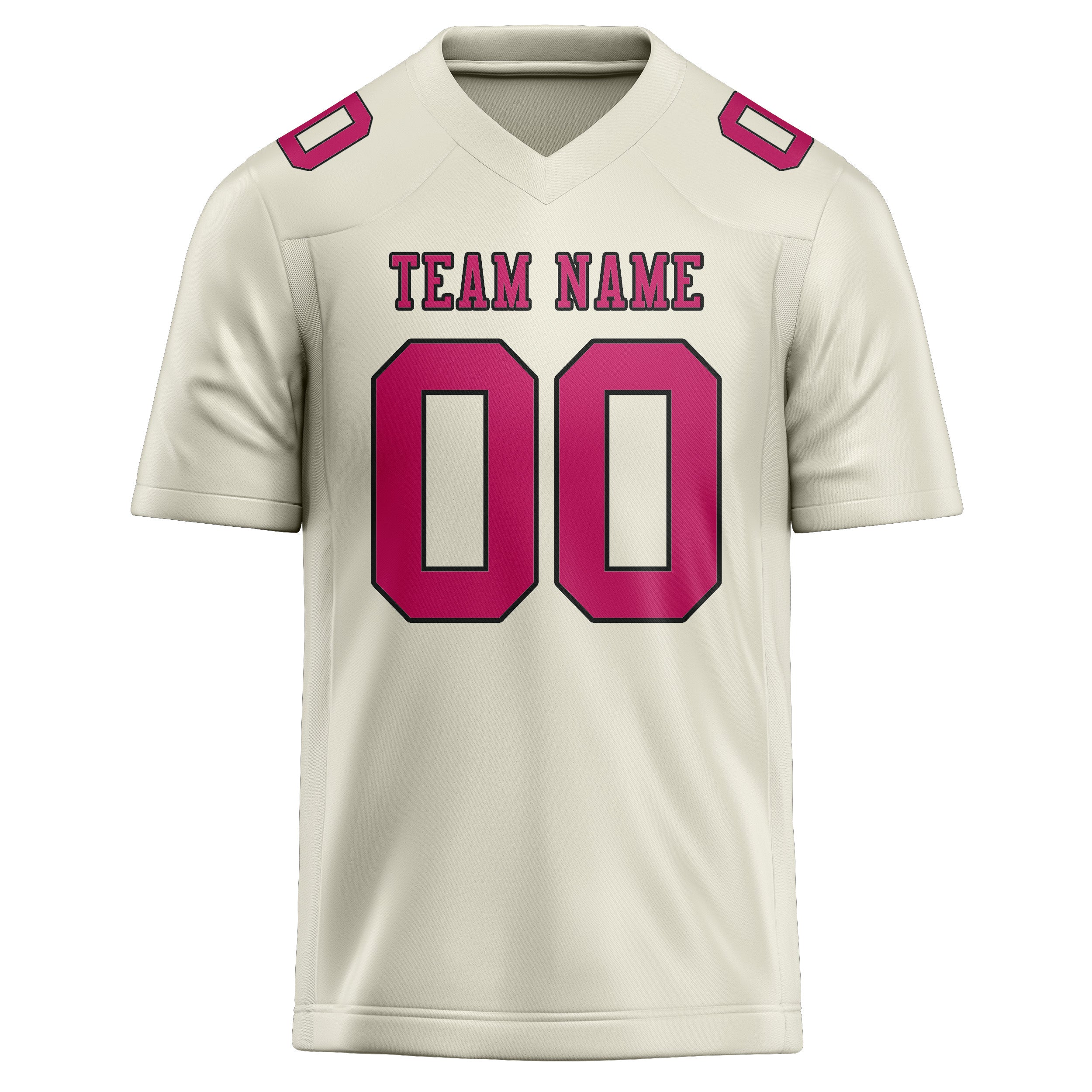 Custom Cream Pink Football Jersey