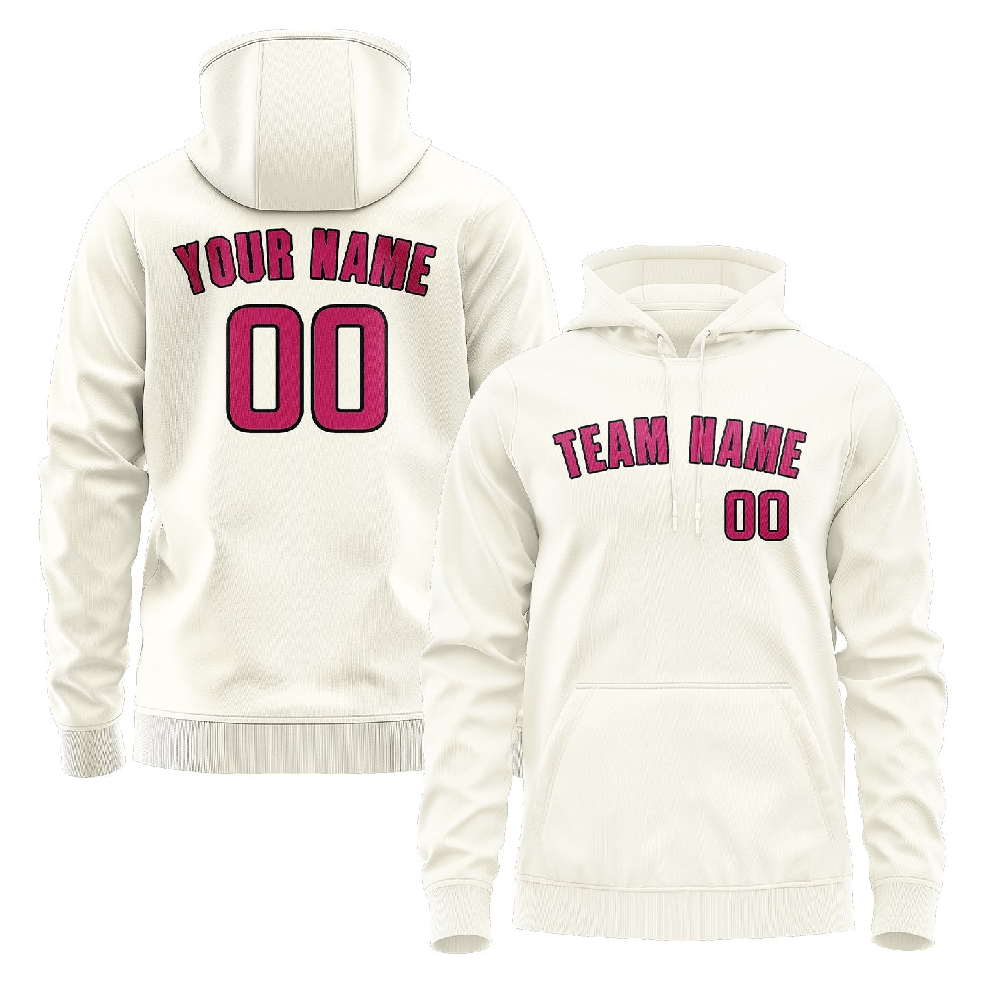 Custom Cream Pink Hoodie