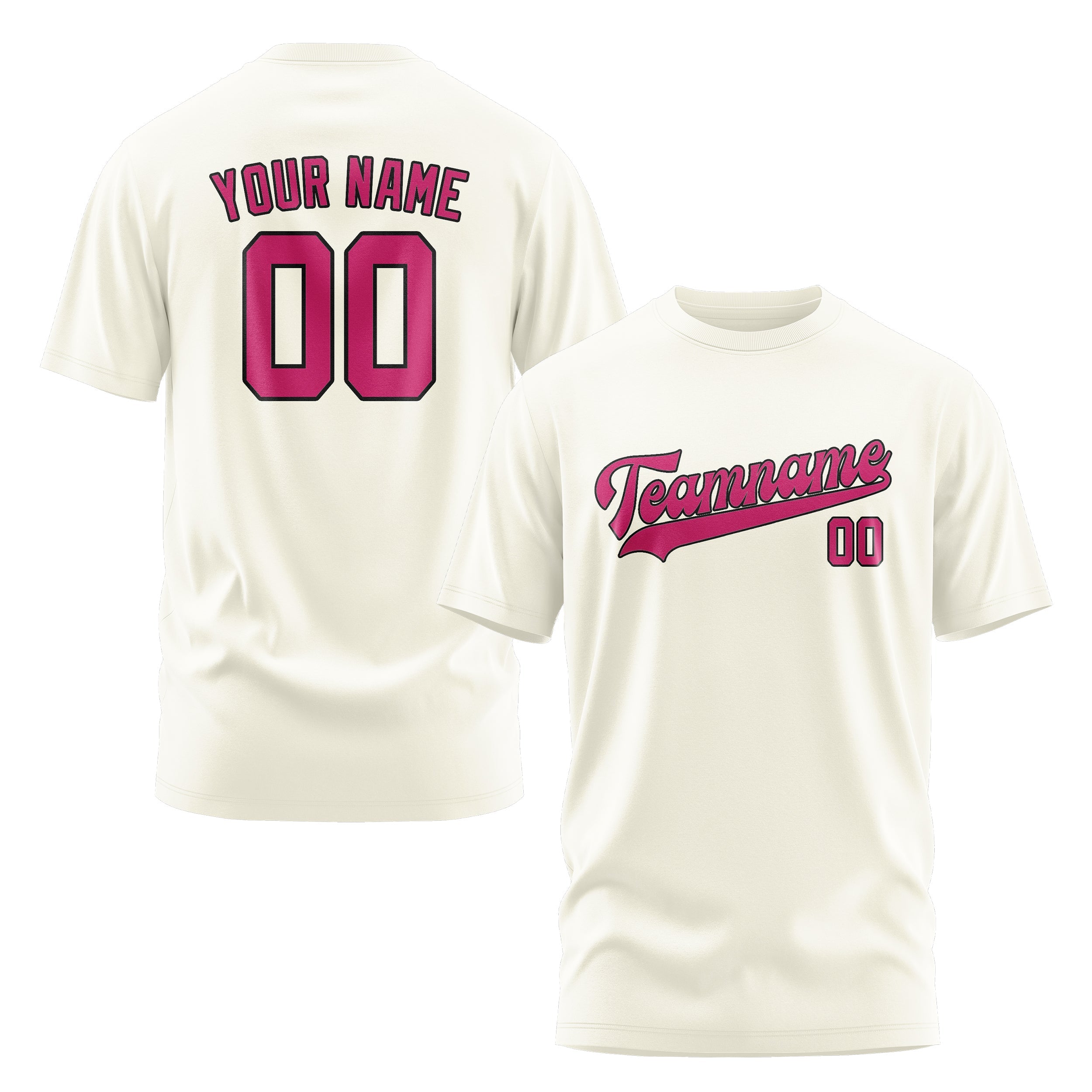 Custom Cream Pink T-Shirt