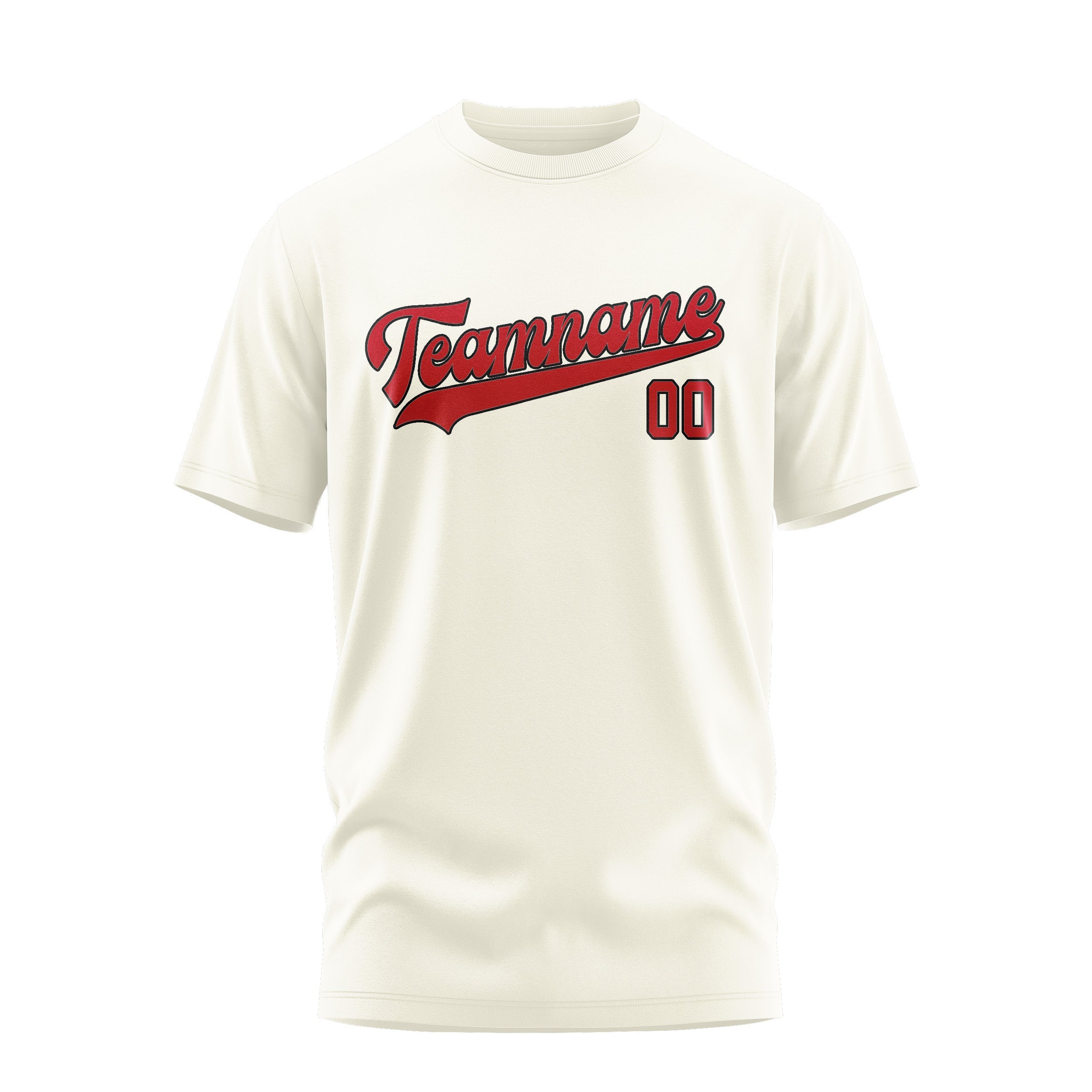 Custom Cream Red T-Shirt