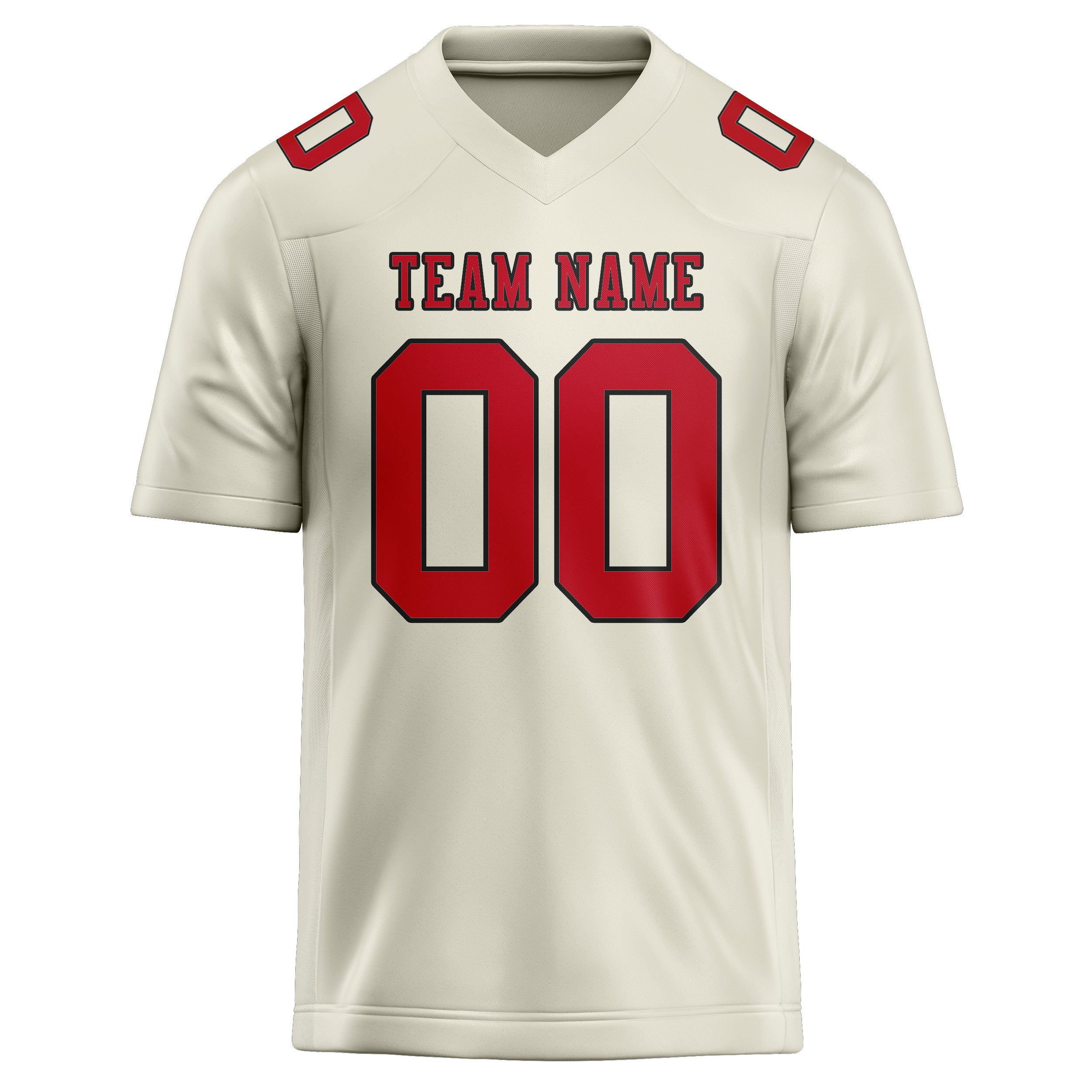 Custom Cream Red Football Jersey