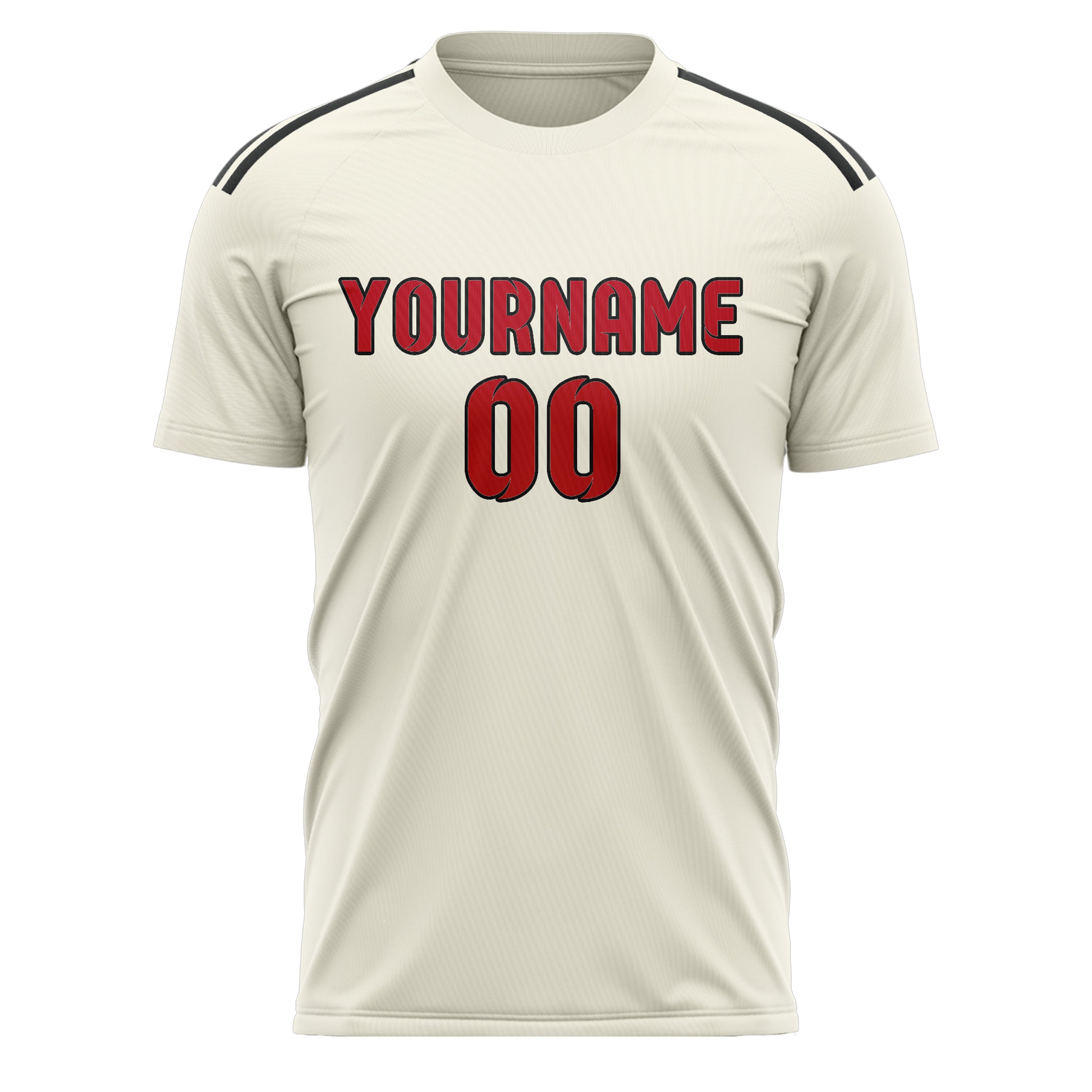 Custom Cream Red Soccer Jersey