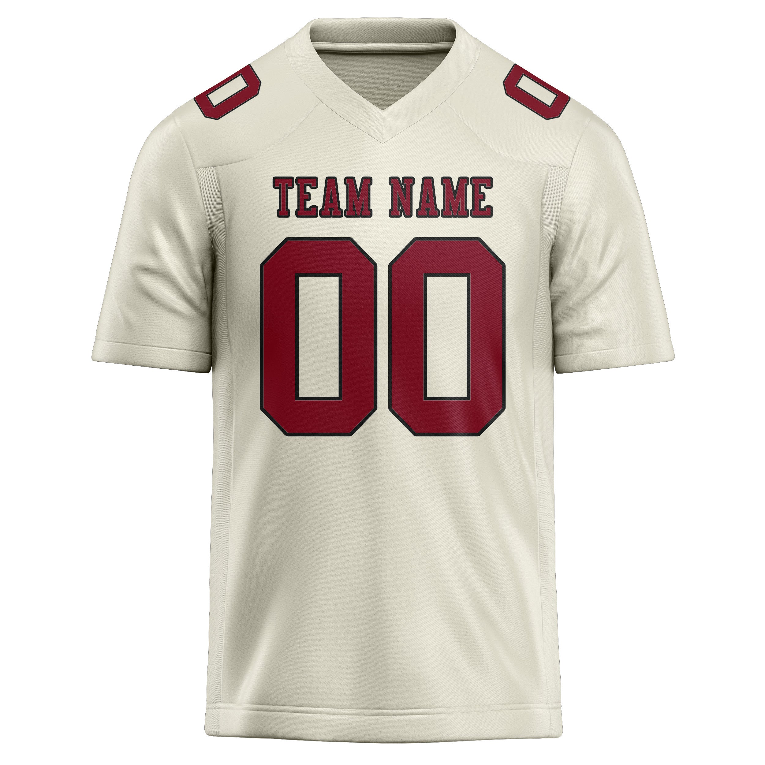Custom Cream Crimson Red Football Jersey