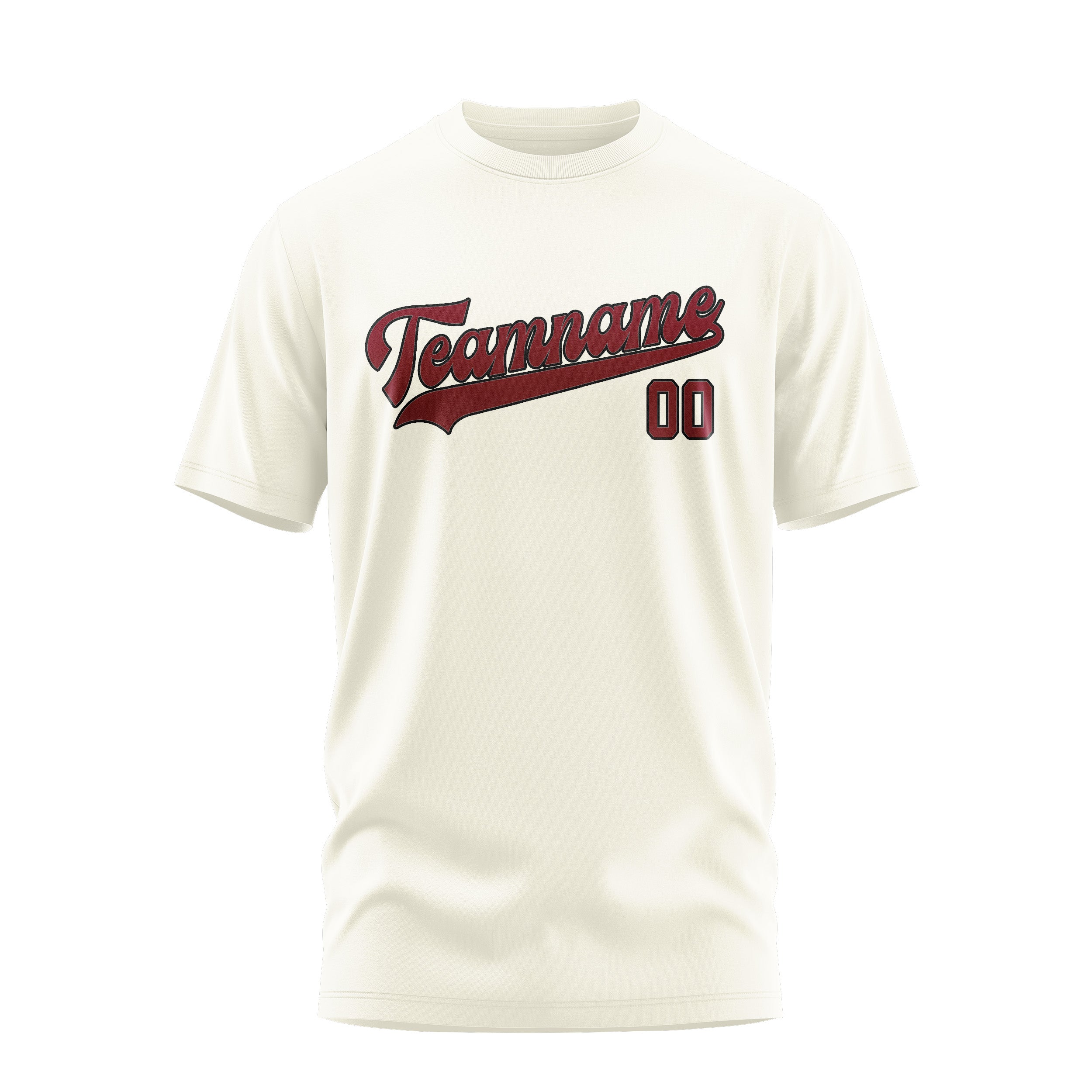 Custom Cream Crimson Red T-Shirt