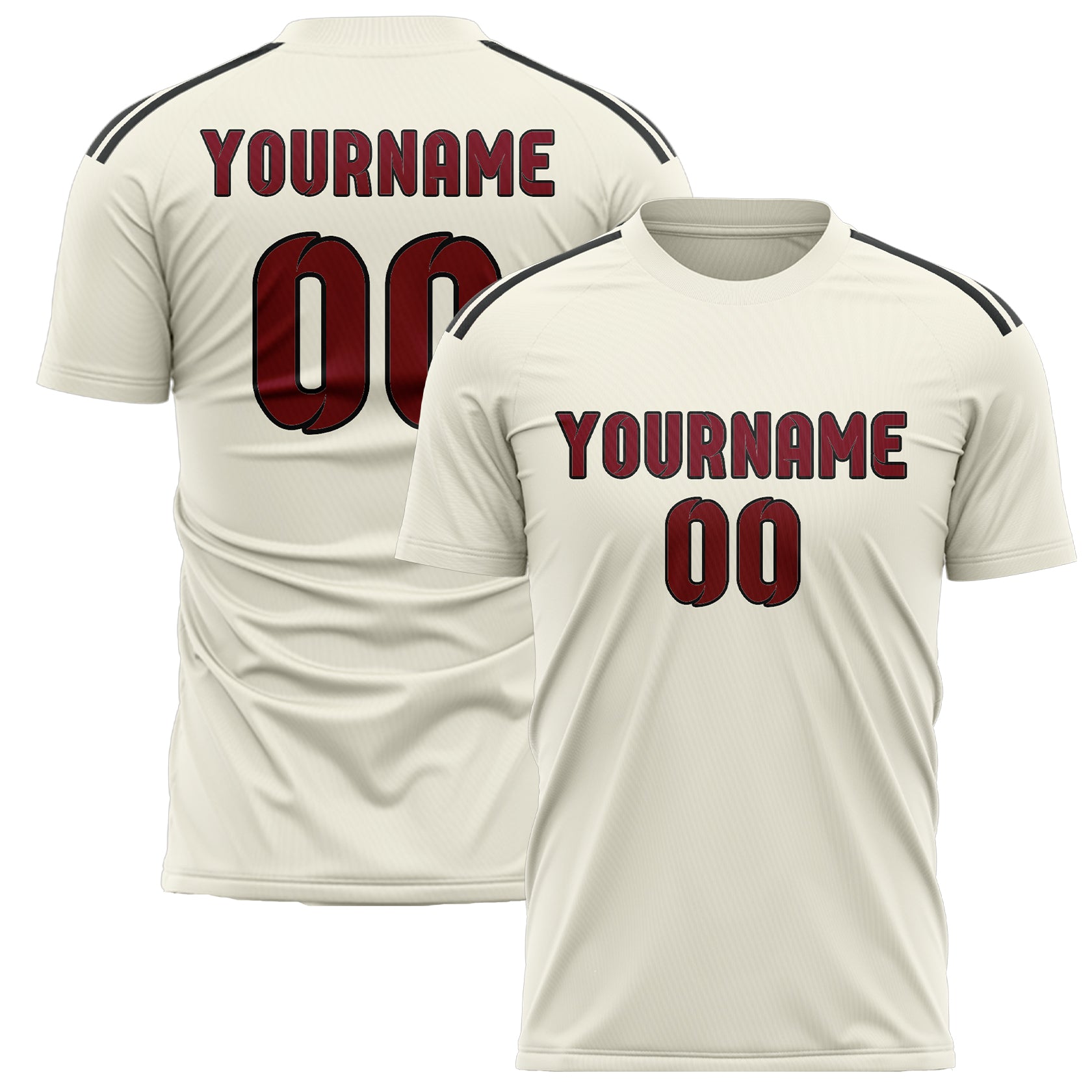Custom Cream Crimson Red Soccer Jersey